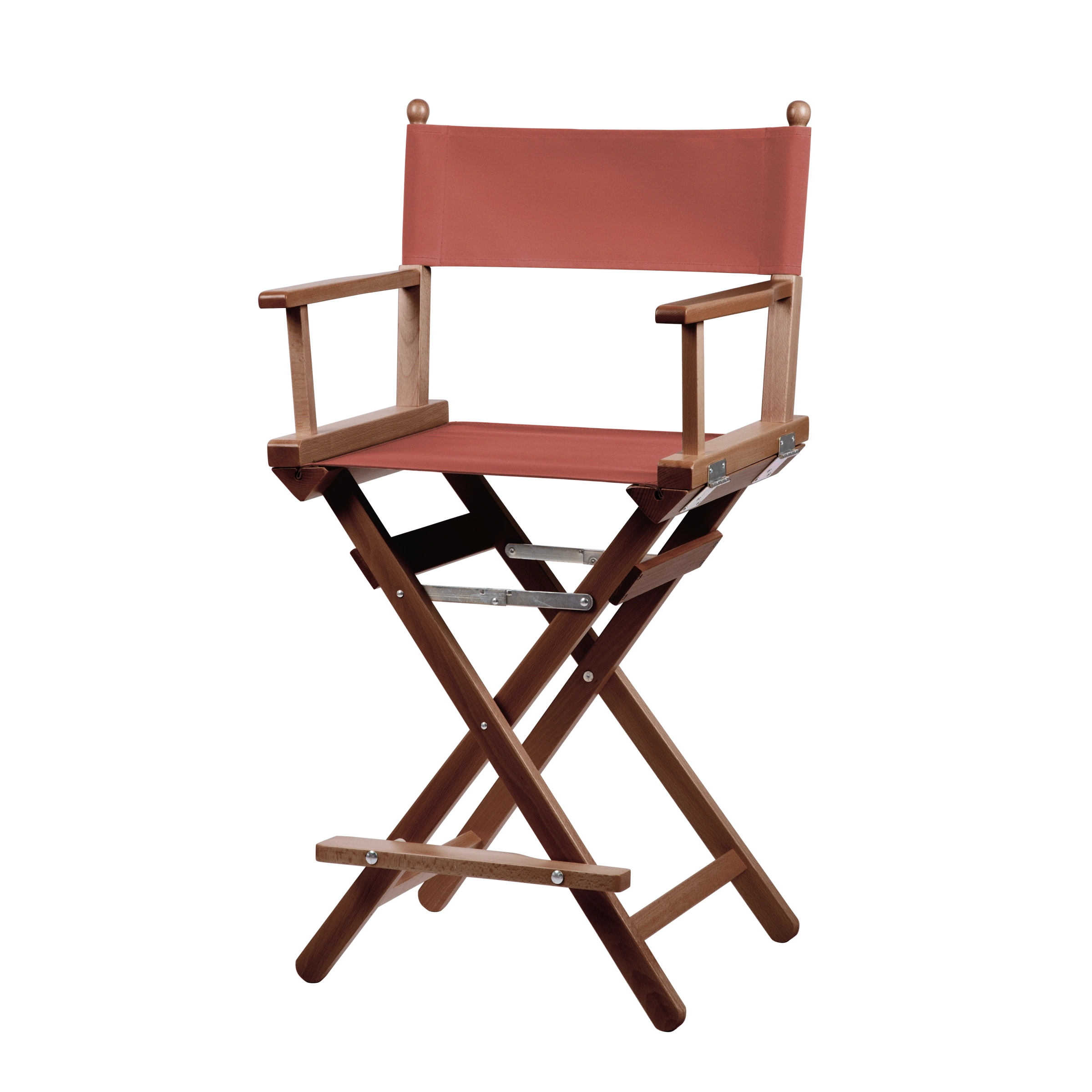 Regiestuhl Sydney aus braunem Buchenholz mit Bezug in terracotta, Seitenansicht
#Classic | Set (Farbe)_terracotta