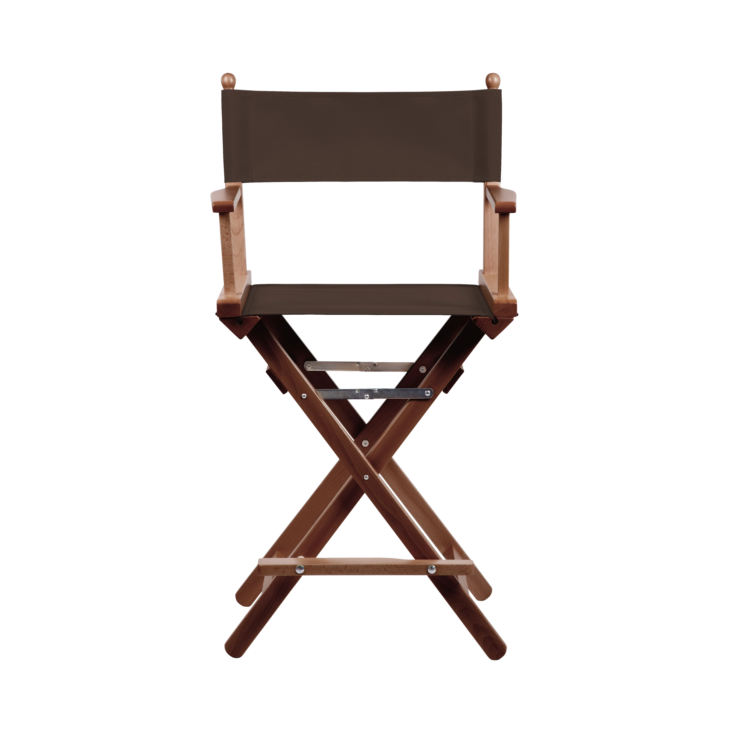 Regiestuhl Sydney aus braunem Buchenholz mit Bezug in caffé, Frontalansicht
#Classic | Set (Farbe)_caffé