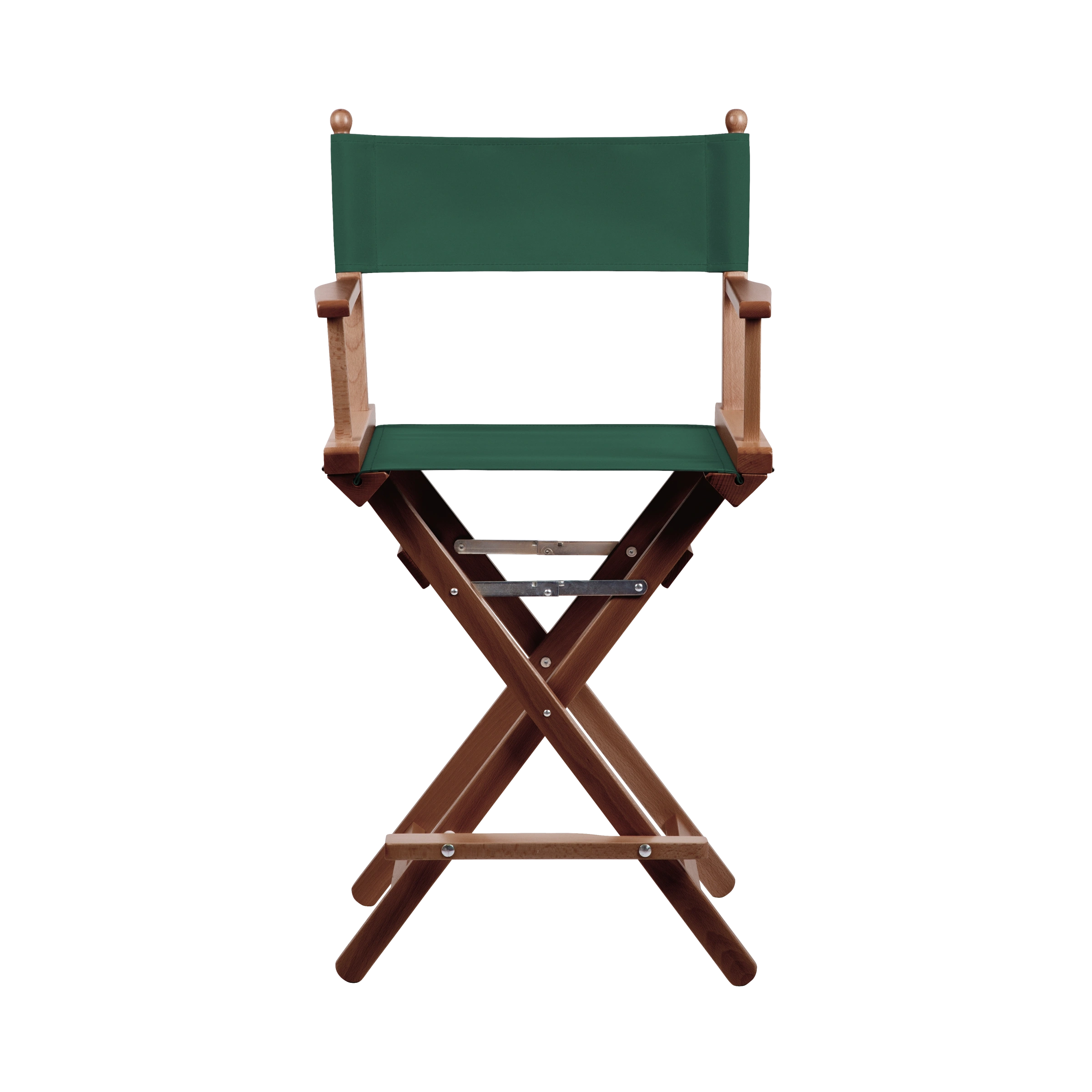 Regiestuhl Sydney aus braunem Buchenholz mit dunkelgrünem Bezug, Frontalansicht
#Classic | Set (Farbe)_dunkelgrün