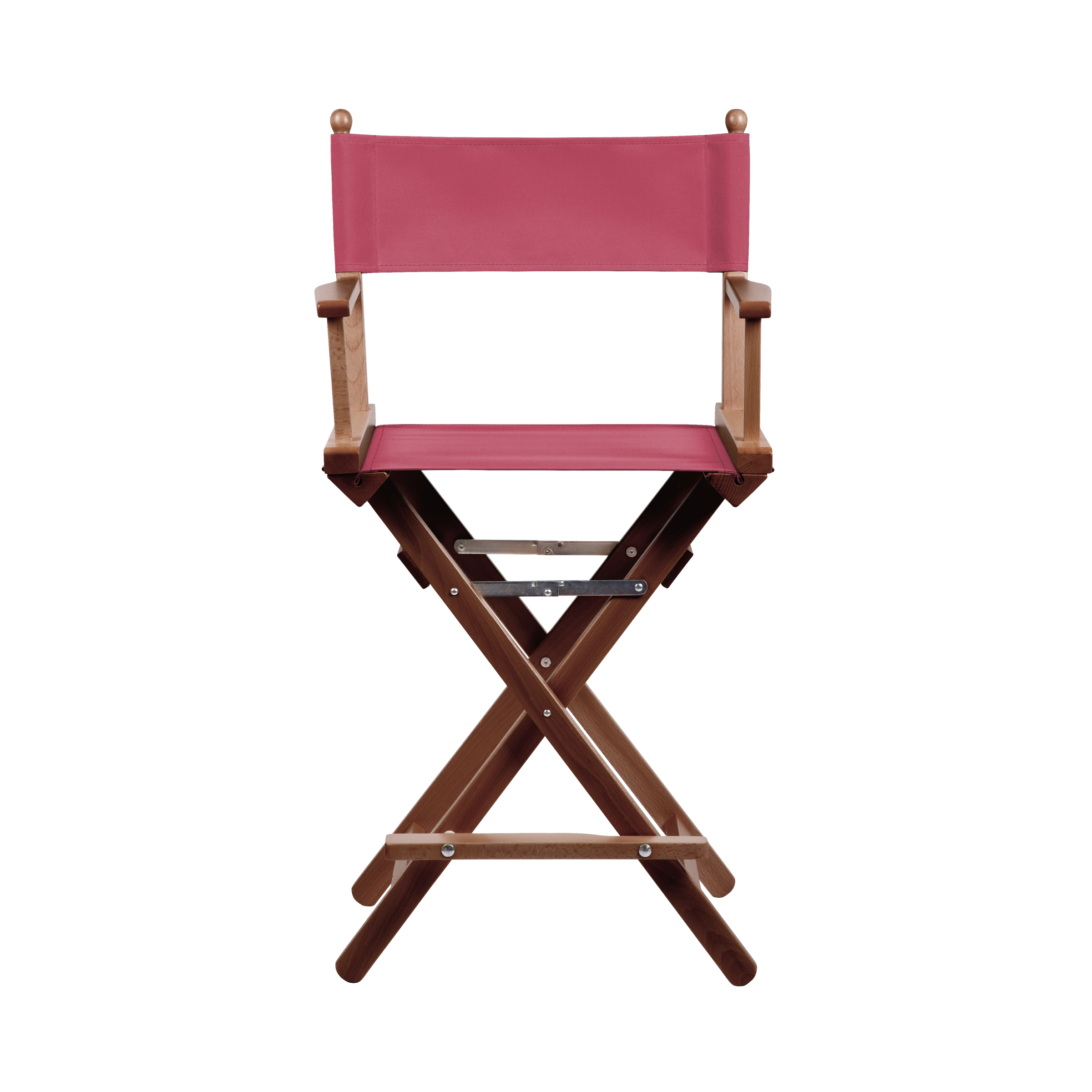 Regiestuhl Sydney aus braunem Buchenholz mit Bezug in fuchsia, Frontalansicht
#Classic | Set (Farbe)_fuchsia