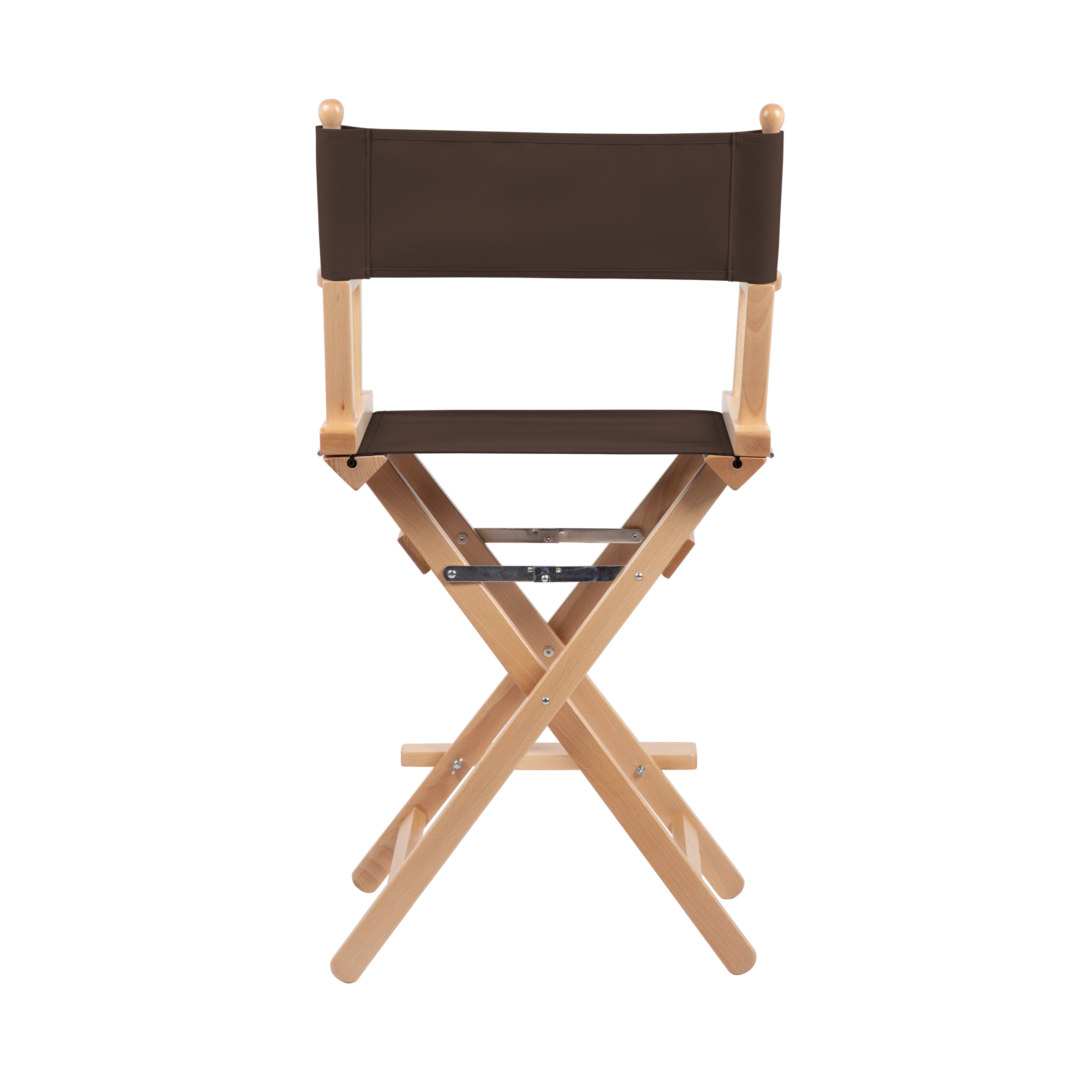 Regiestuhl Sydney aus naturfarbenem Buchenholz mit Bezug in caffé, Rückansicht
#Classic | Set (Farbe)_caffé