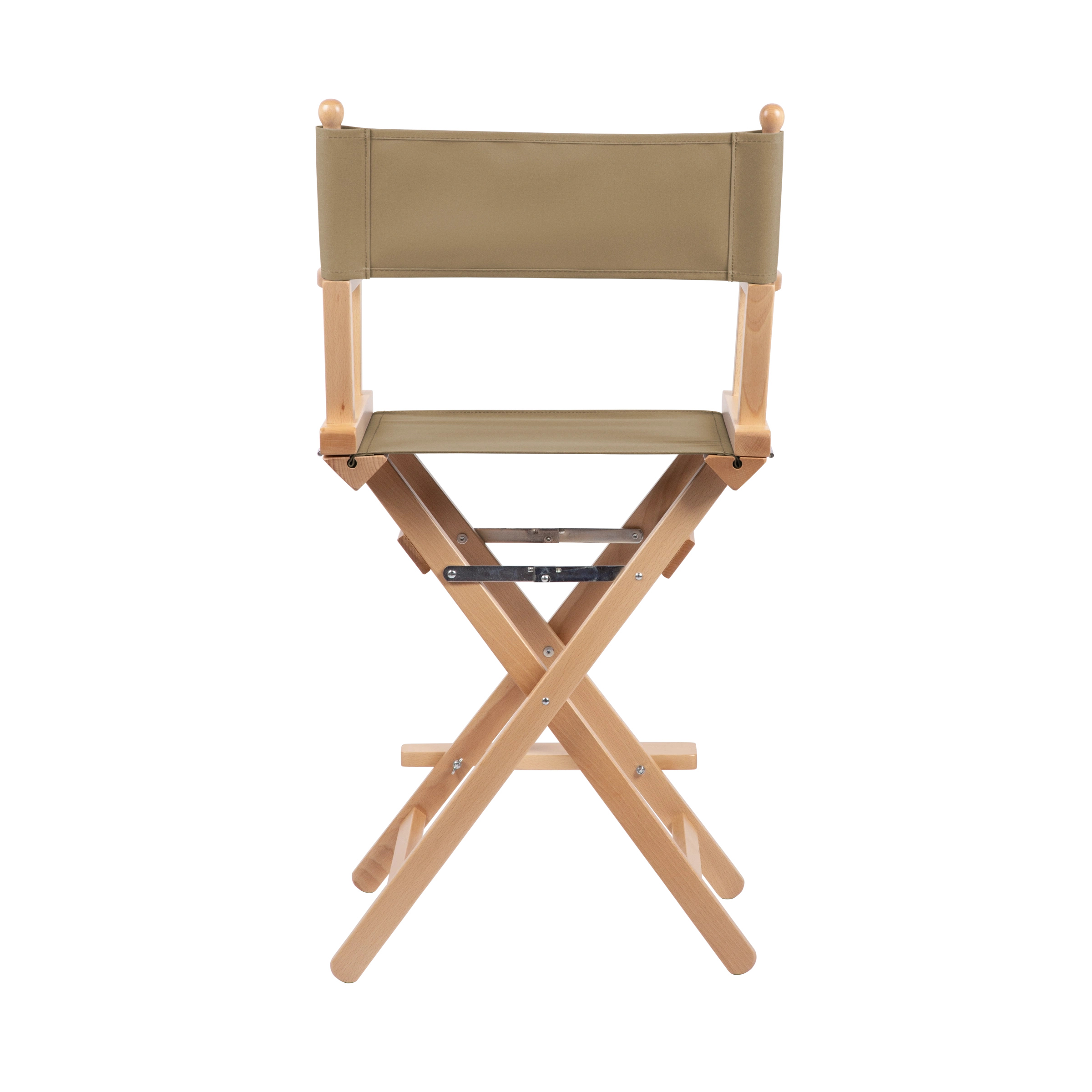 Regiestuhl Sydney aus naturfarbenem Buchenholz mit Bezug in grau-beige, Rückansicht
#Classic | Set (Farbe)_grau-beige