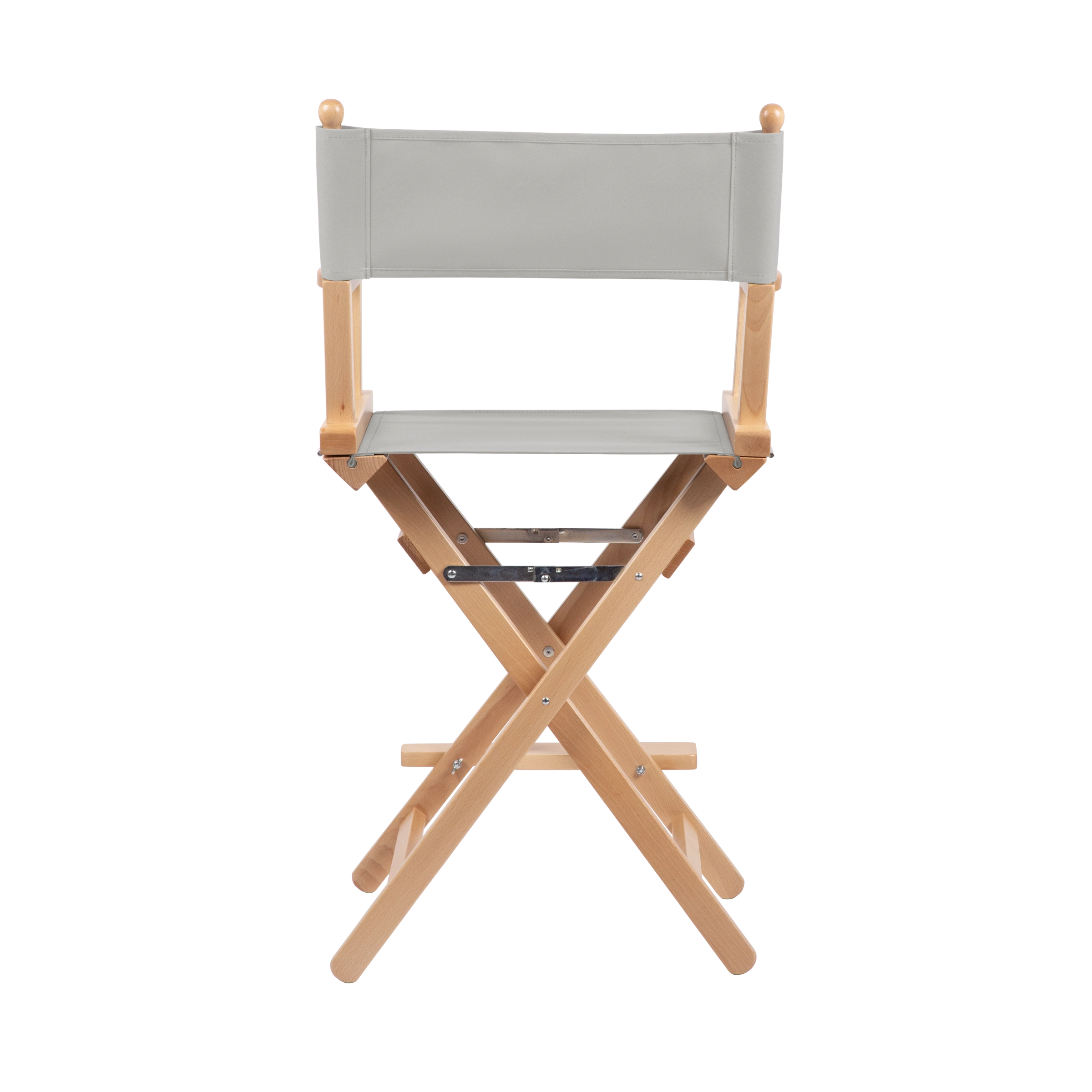 Regiestuhl Sydney aus naturfarbenem Buchenholz mit hellgrauem Bezug, Rückansicht
#Classic | Set (Farbe)_hellgrau