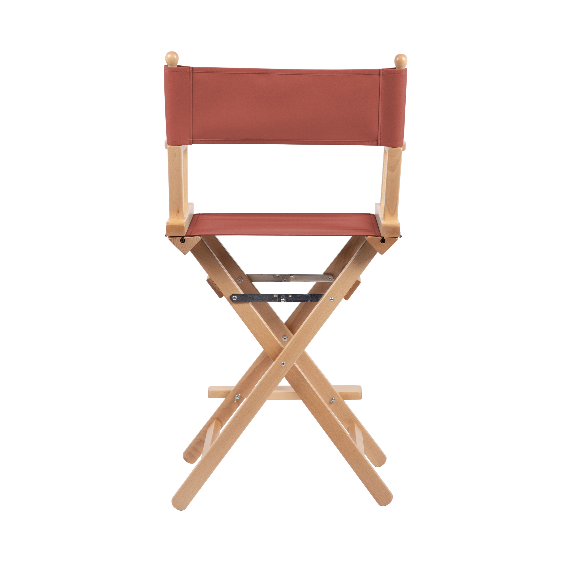 Regiestuhl Sydney aus naturfarbenem Buchenholz mit Bezug in terracotta, Rückansicht
#Classic | Set (Farbe)_terracotta