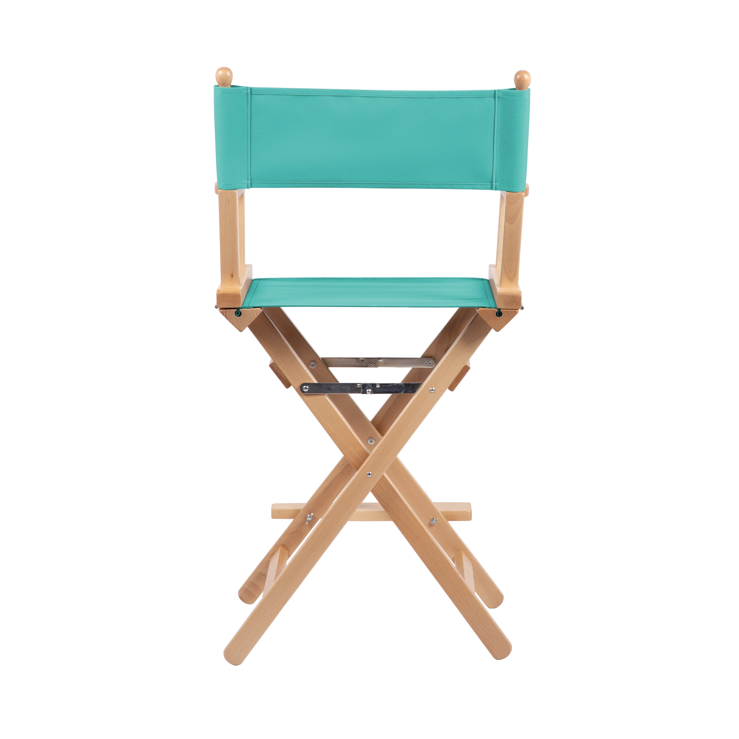 Regiestuhl Sydney aus naturfarbenem Buchenholz mit türkisem Bezug, Rückansicht
#Classic | Set (Farbe)_türkis