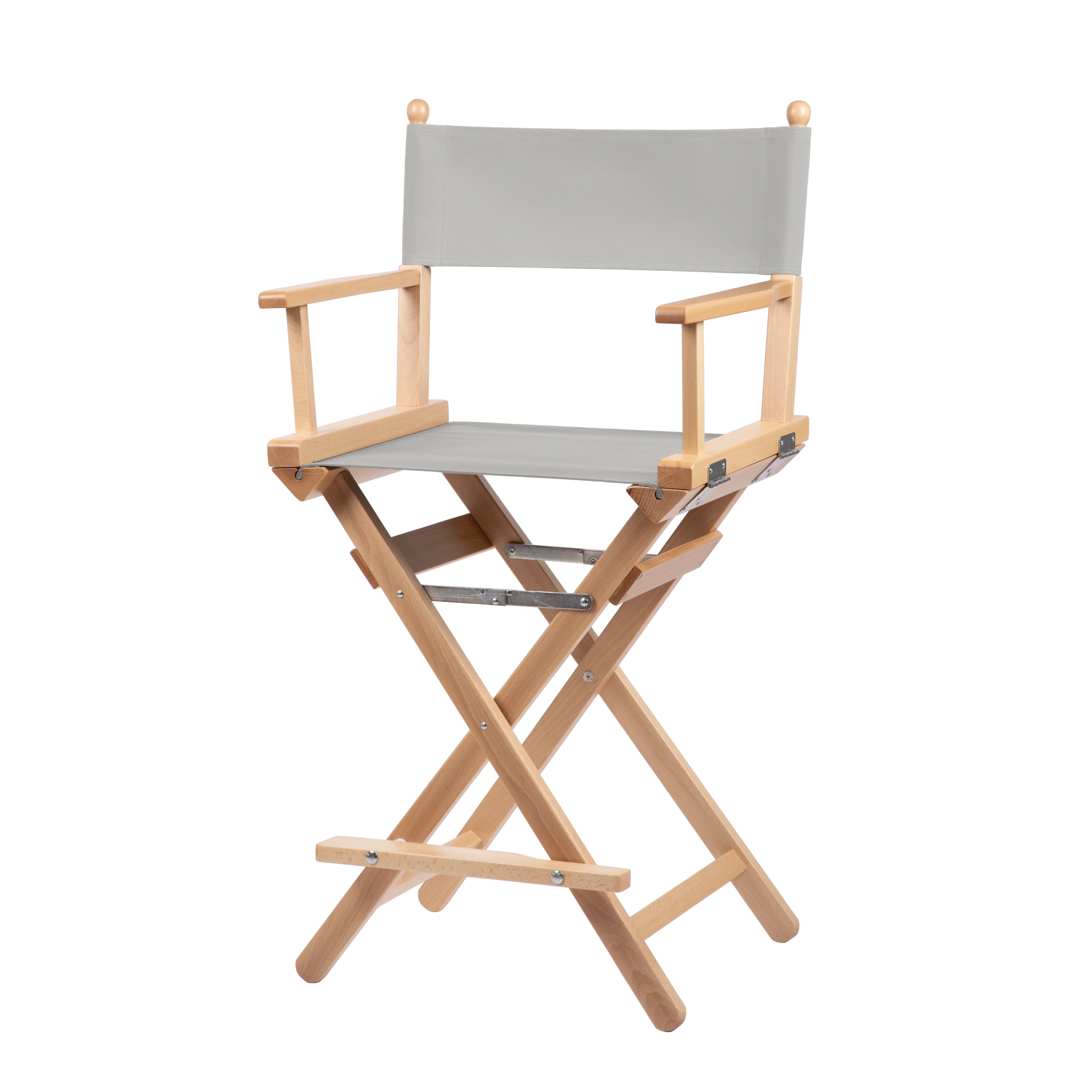 Regiestuhl Sydney aus naturfarbenem Buchenholz mit hellgrauem Bezug, Seitenansicht
#Classic | Set (Farbe)_hellgrau