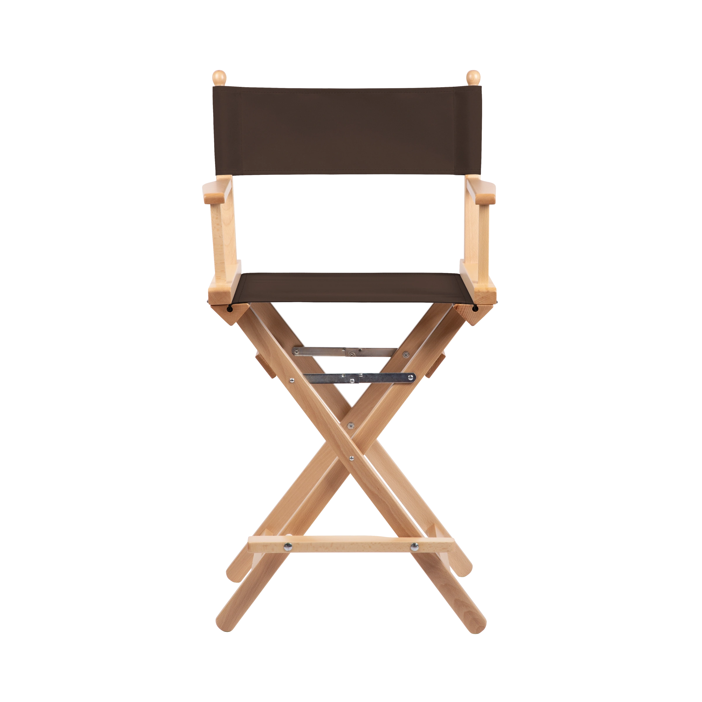 Regiestuhl Sydney aus naturfarbenem Buchenholz mit Bezug in caffé, Frontalansicht
#Classic | Set (Farbe)_caffé