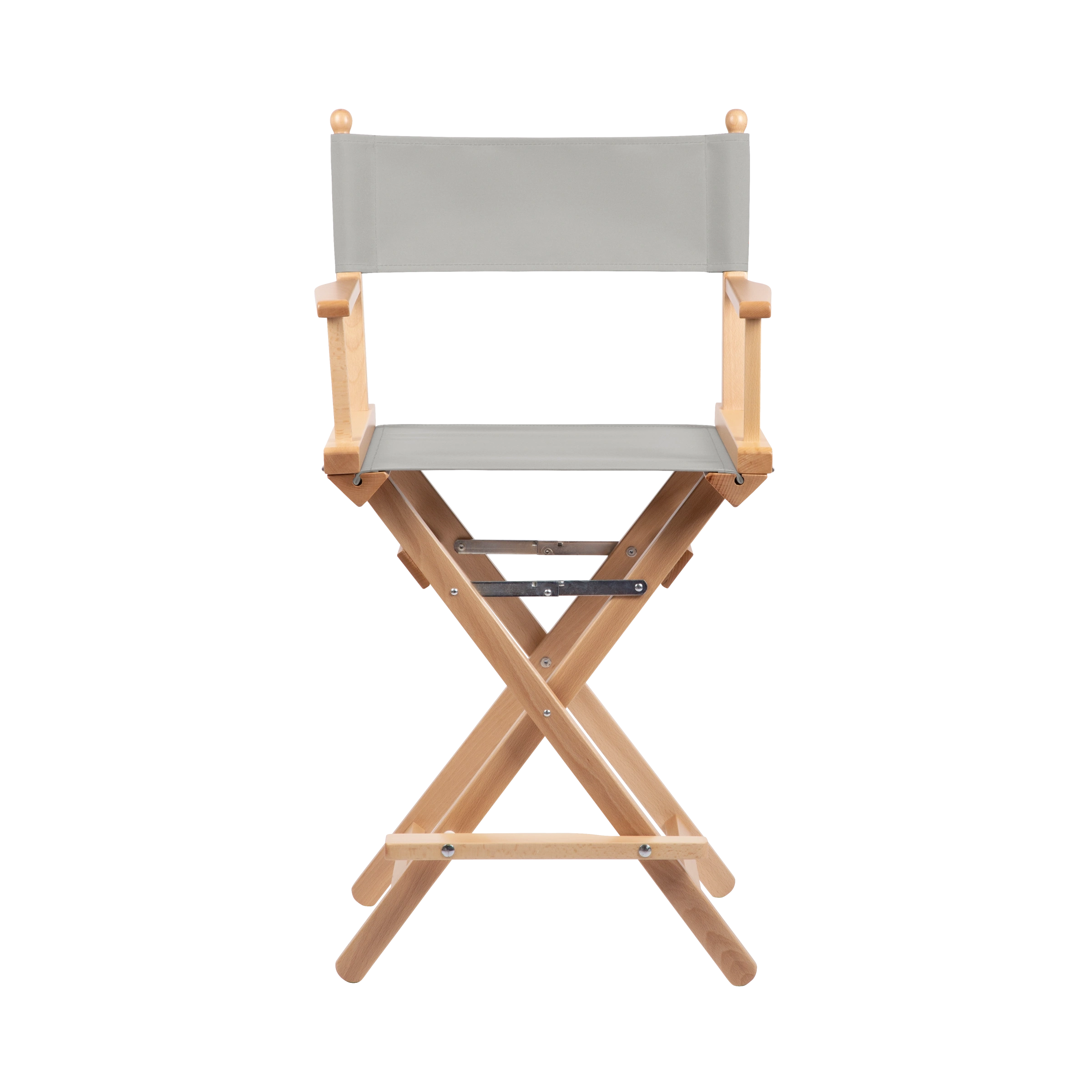 Regiestuhl Sydney aus naturfarbenem Buchenholz mit hellgrauem Bezug, Frontalansicht
#Classic | Set (Farbe)_hellgrau