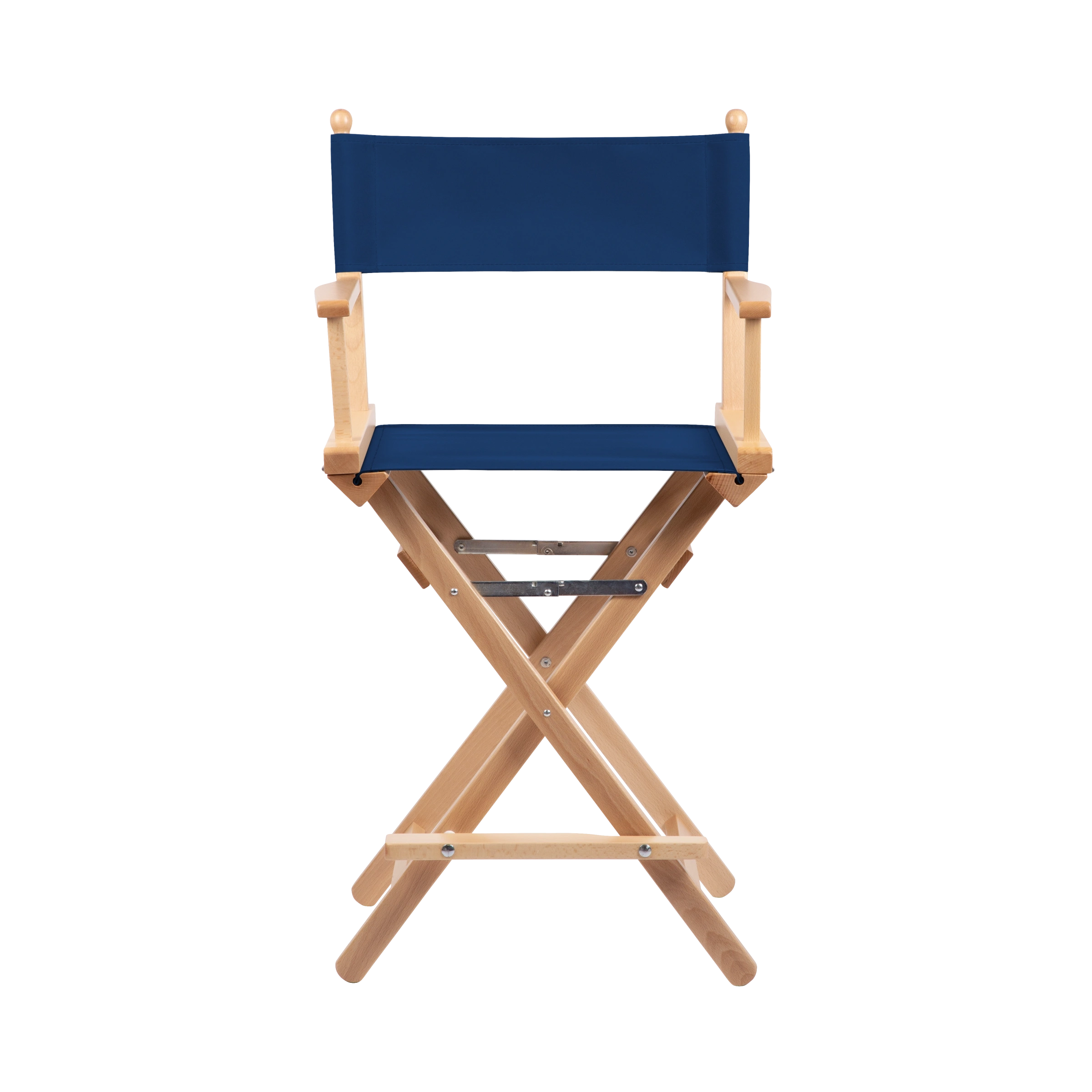 Regiestuhl Sydney aus naturfarbenem Buchenholz mit Bezug in marine, Frontalansicht
#Classic | Set (Farbe)_marine
