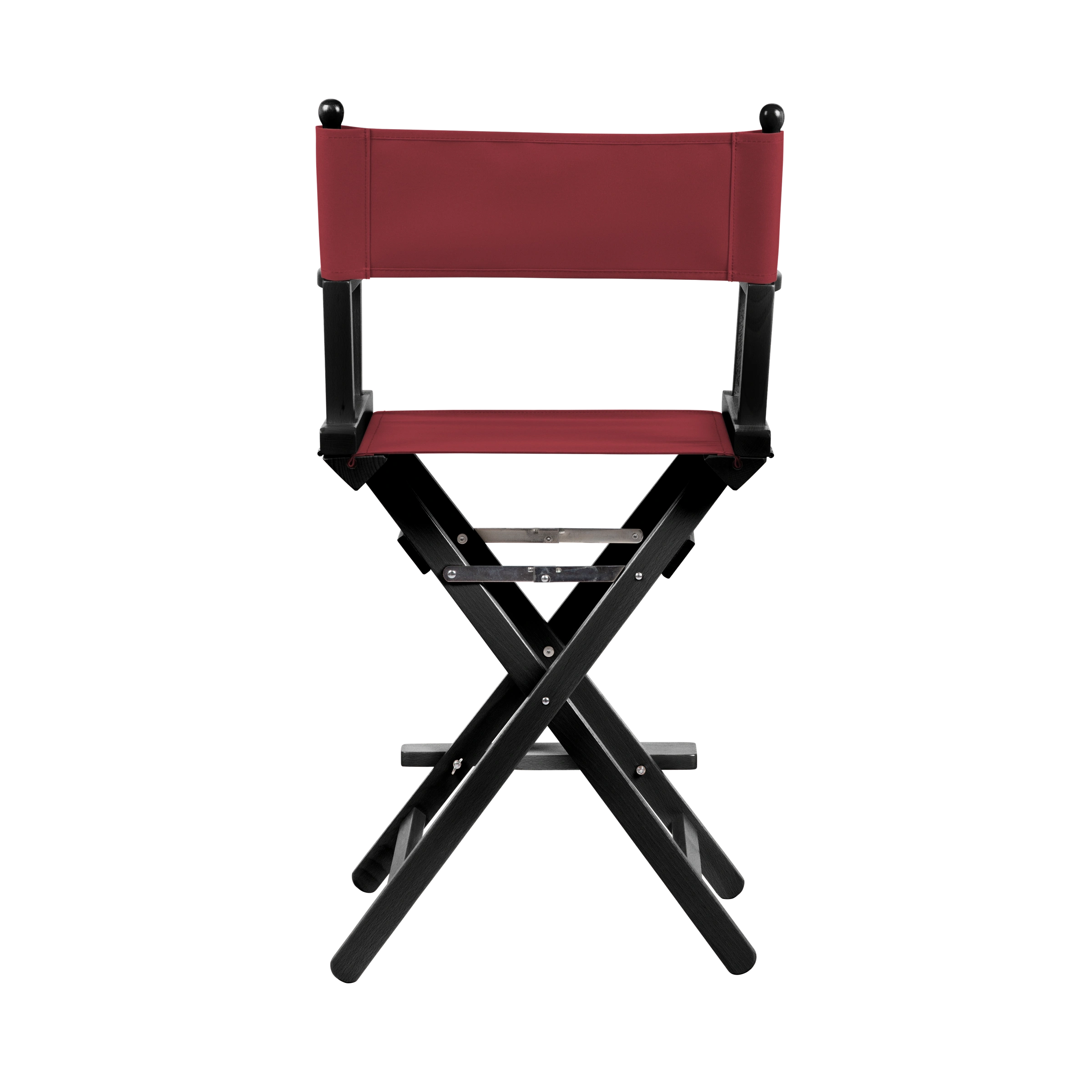 Regiestuhl Sydney aus schwarzem Buchenholz mit Bezug in bordeaux, Rückansicht
#Classic | Set (Farbe)_bordeaux