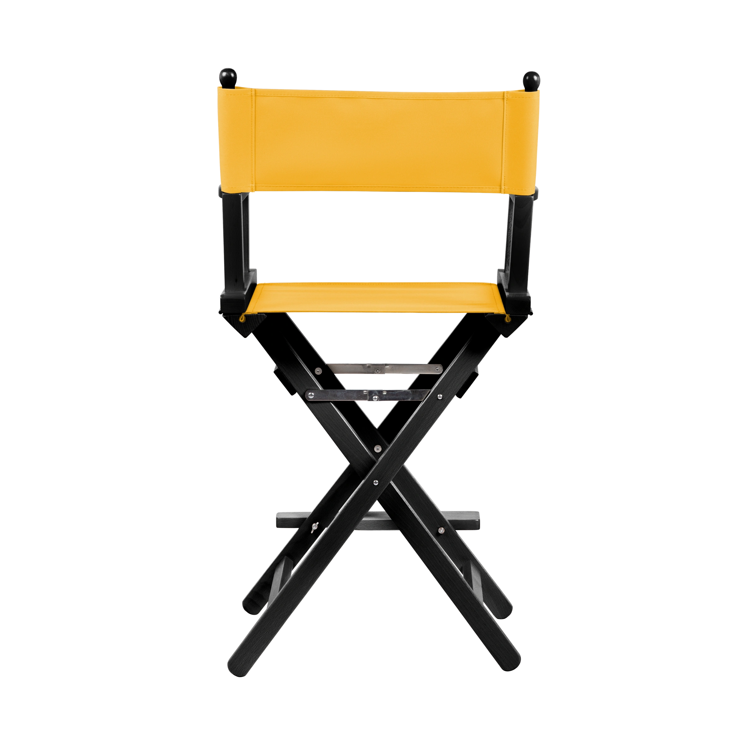 Regiestuhl Sydney aus schwarzem Buchenholz mit gelbem Bezug, Rückansicht
#Classic | Set (Farbe)_gelb