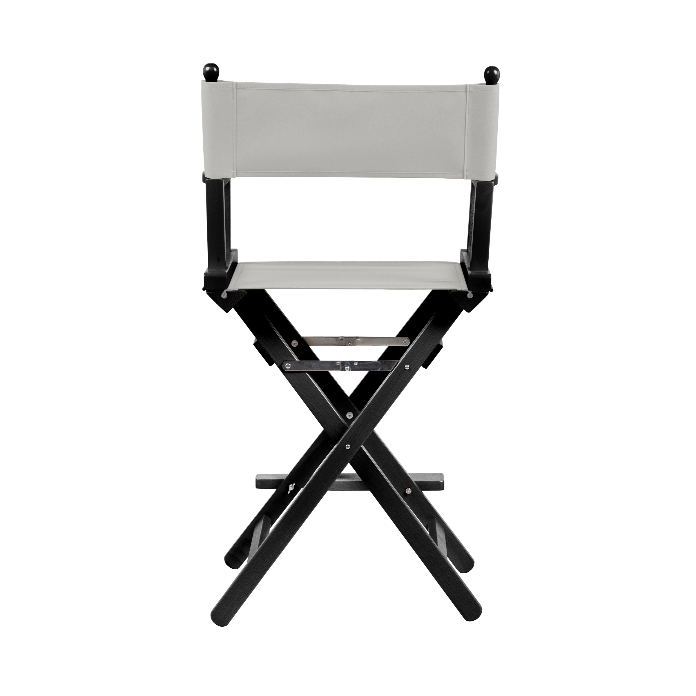 Regiestuhl Sydney aus schwarzem Buchenholz mit hellgrauem Bezug, Rückansicht
#Classic | Set (Farbe)_hellgrau