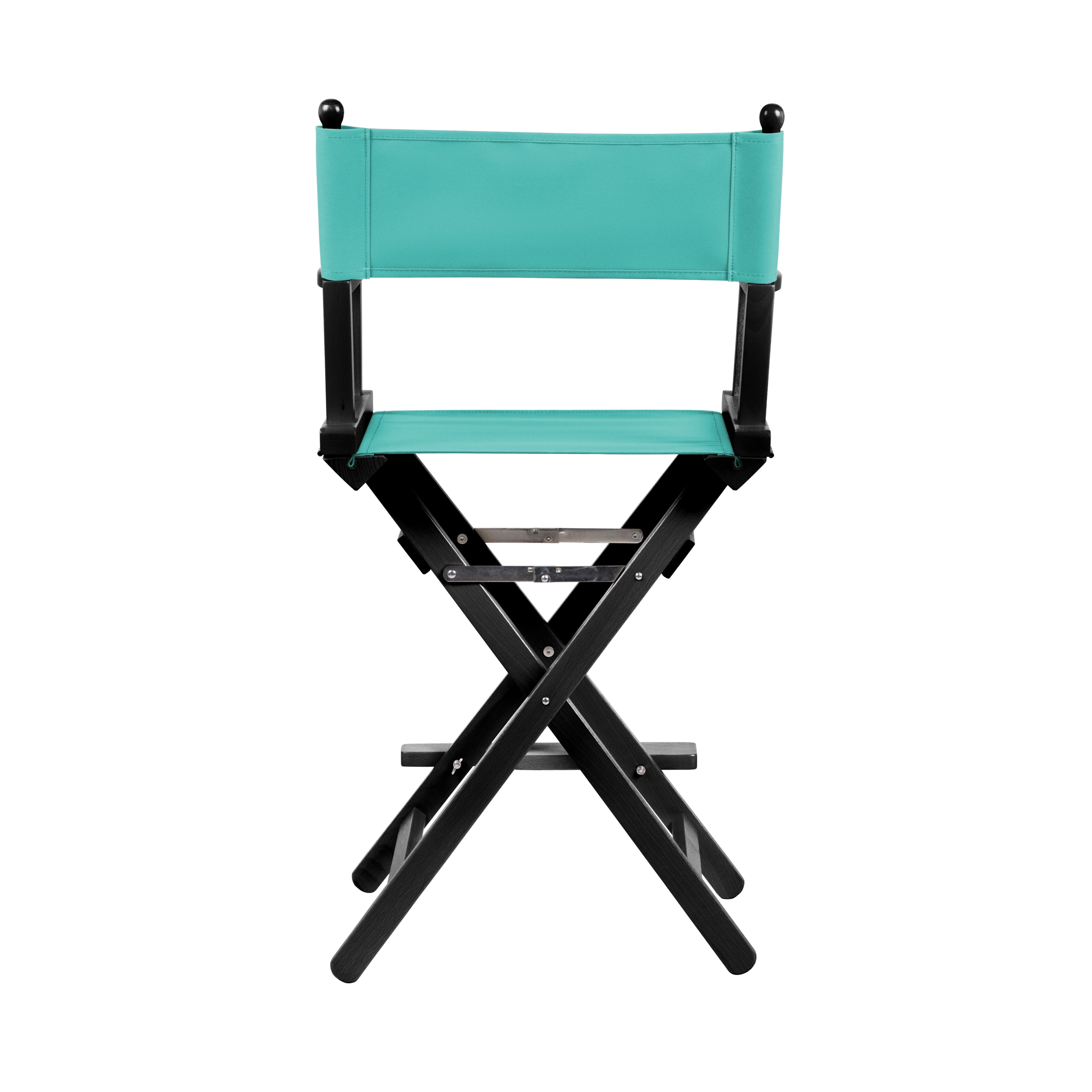 Regiestuhl Sydney aus schwarzem Buchenholz mit türkisem Bezug, Rückansicht
#Classic | Set (Farbe)_türkis