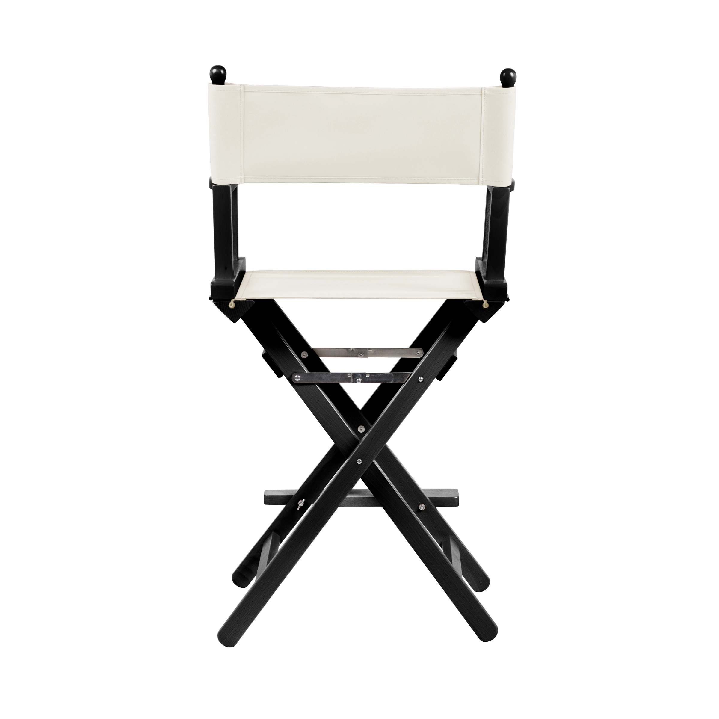 Regiestuhl Sydney aus schwarzem Buchenholz mit weißem Bezug, Rückansicht
#Classic | Set (Farbe)_weiß