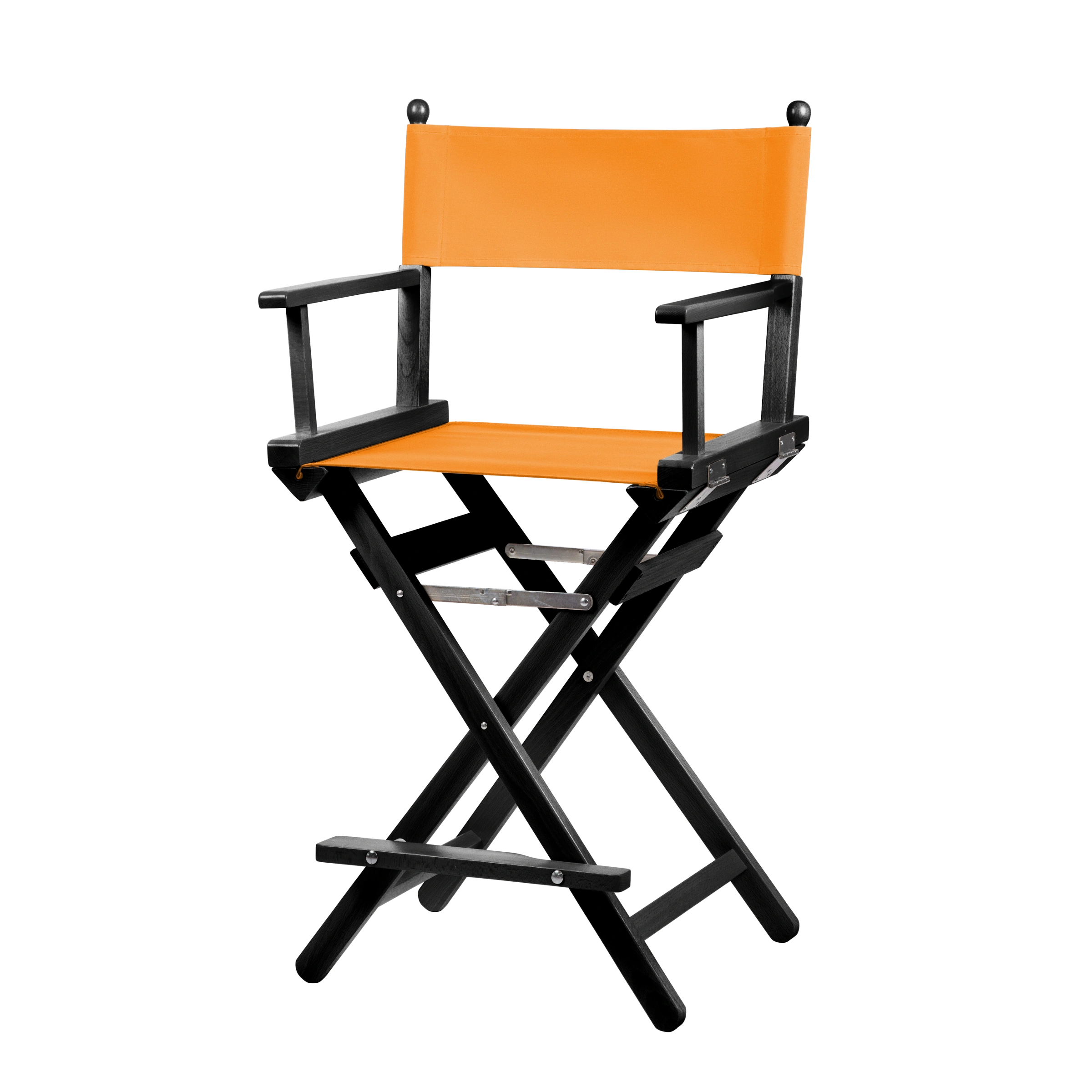 Regiestuhl Sydney aus schwarzem Buchenholz mit Bezug in mandarine, Seitenansicht
#Classic | Set (Farbe)_mandarine