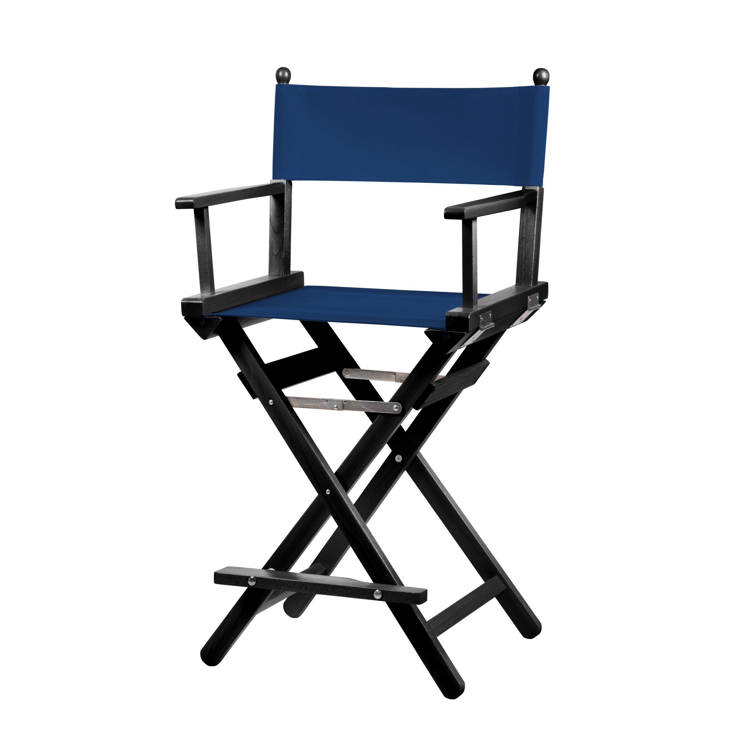 Regiestuhl Sydney aus schwarzem Buchenholz mit Bezug in marine, Seitenansicht
#Classic | Set (Farbe)_marine