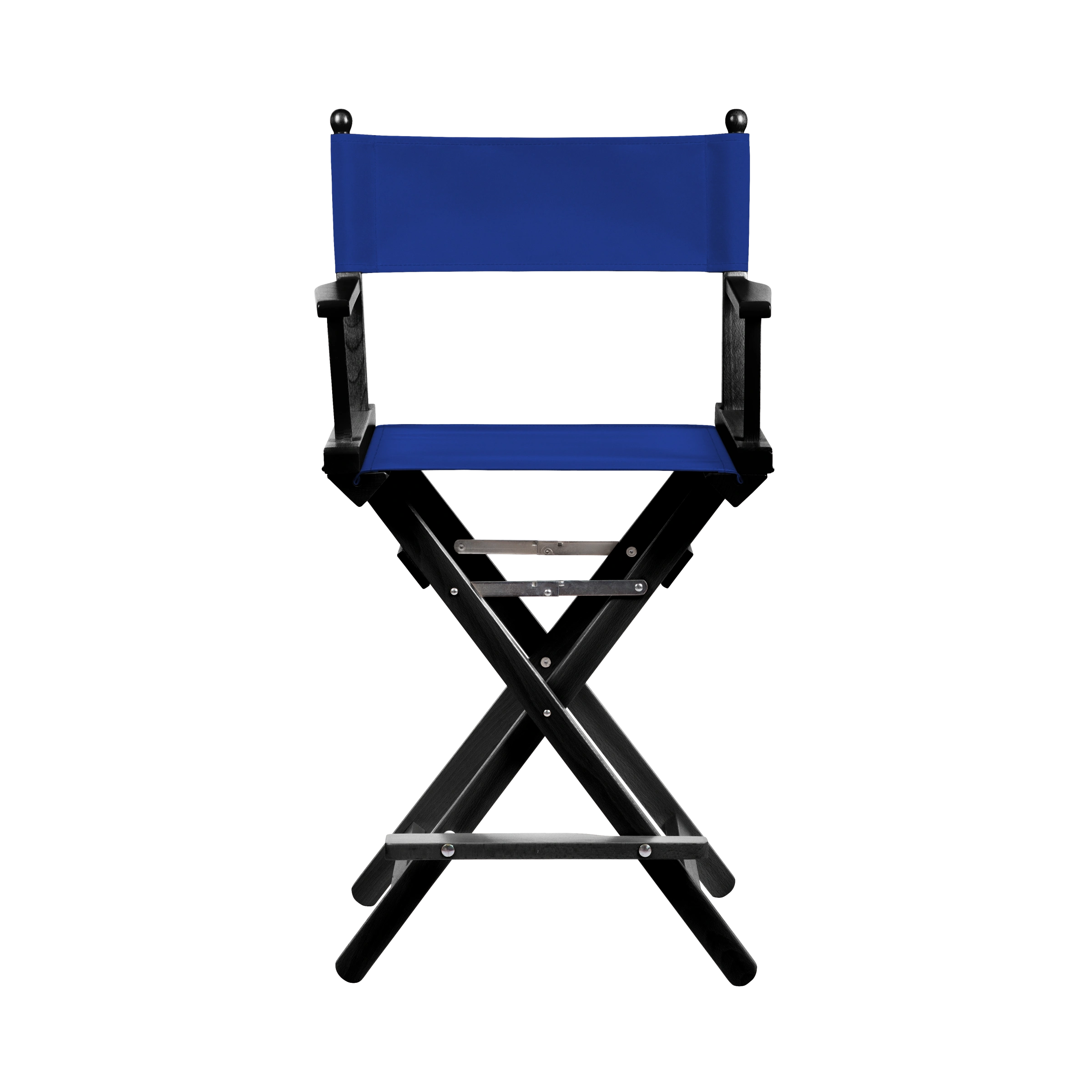 Regiestuhl Sydney aus schwarzem Buchenholz mit dunkelblauem Bezug, Frontalansicht
#Classic | Set (Farbe)_dunkelblau