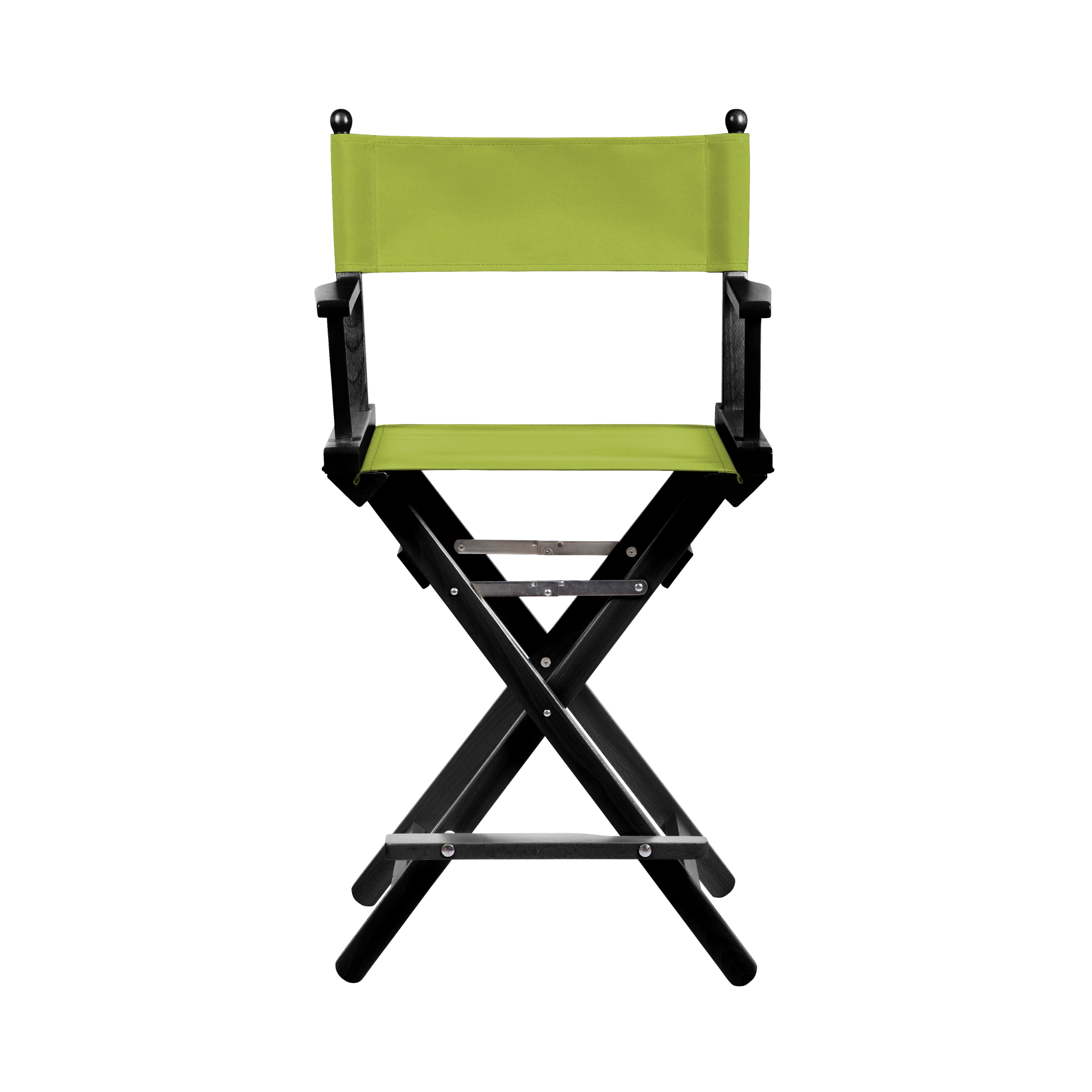 Regiestuhl Sydney aus schwarzem Buchenholz mit hellgrünem Bezug, Frontalansicht
#Classic | Set (Farbe)_hellgrün