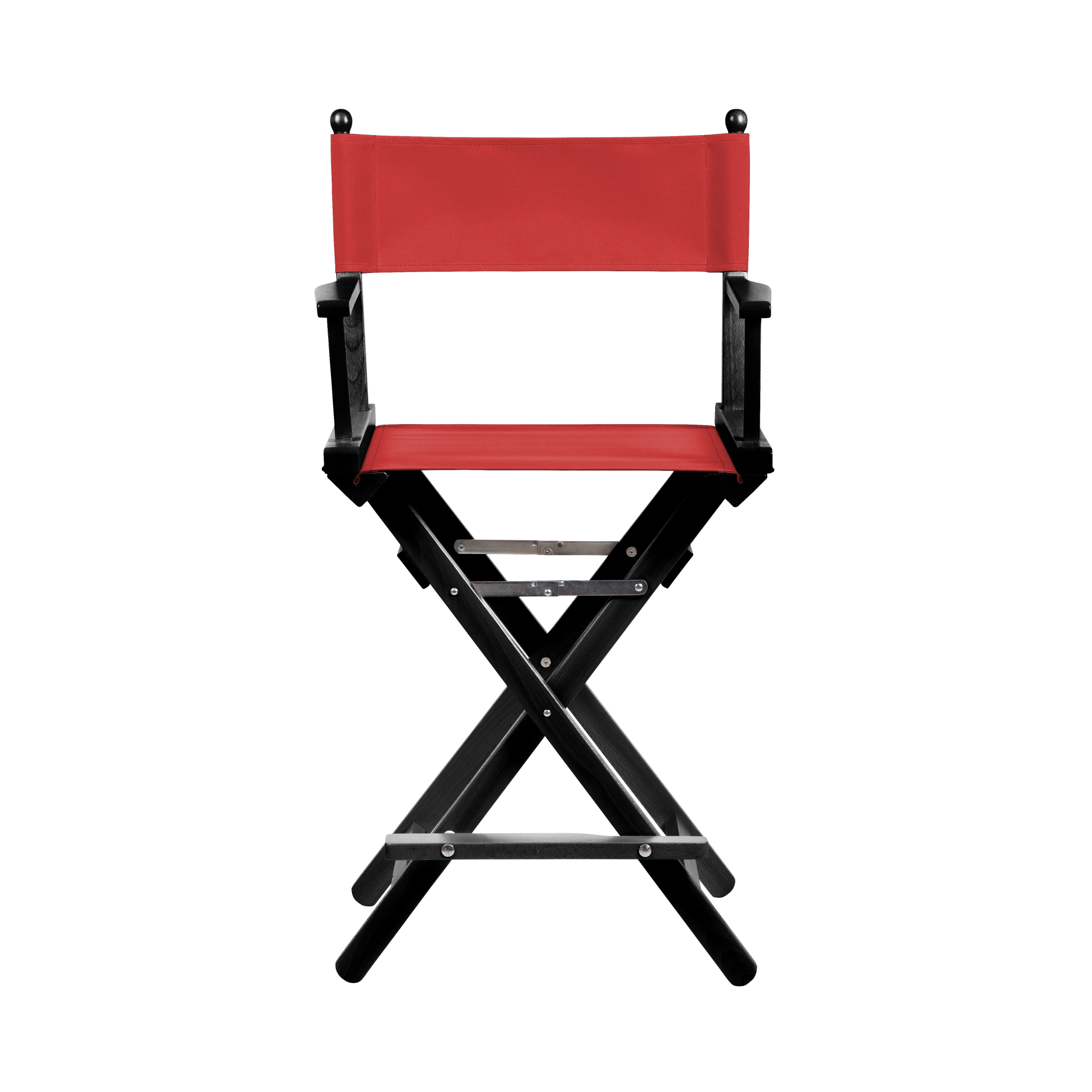 Regiestuhl Sydney aus schwarzem Buchenholz mit Bezug in rivarot, Frontalansicht
#Classic | Set (Farbe)_rivarot