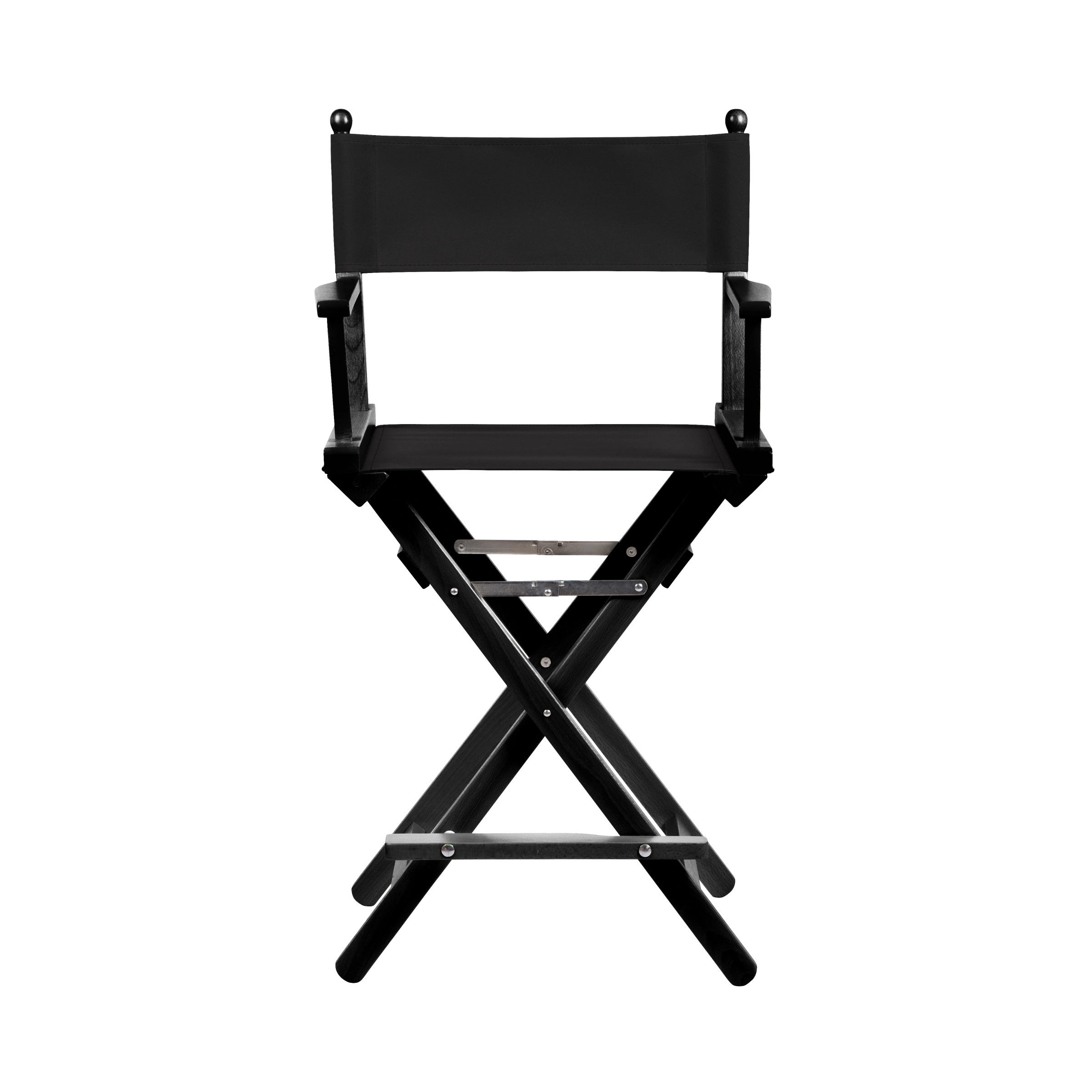 Regiestuhl Sydney aus schwarzem Buchenholz mit schwarzem Bezug, Frontalansicht
#Classic | Set (Farbe)_schwarz