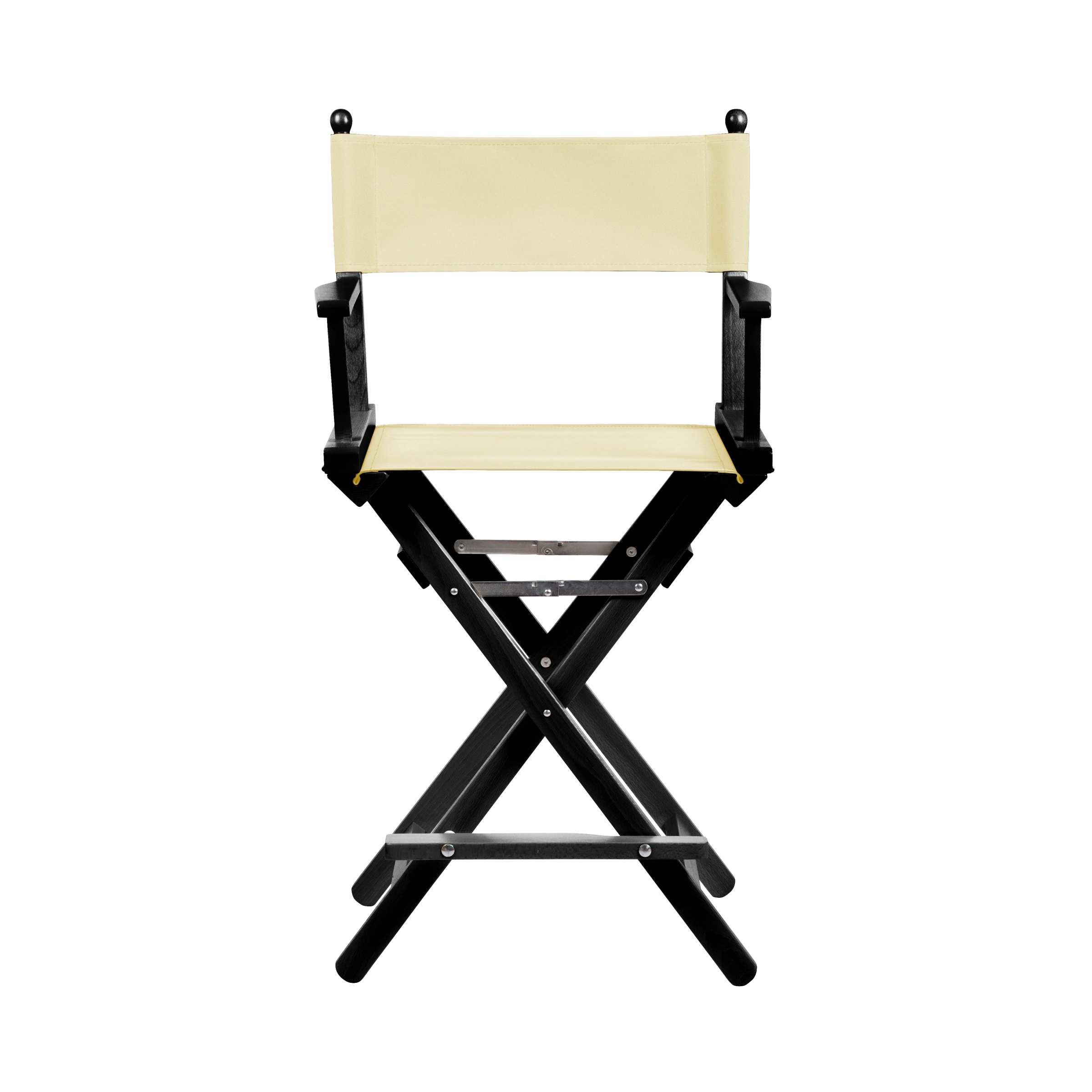 Regiestuhl Sydney aus schwarzem Buchenholz mit Bezug in vanille, Frontalansicht
#Classic | Set (Farbe)_vanille