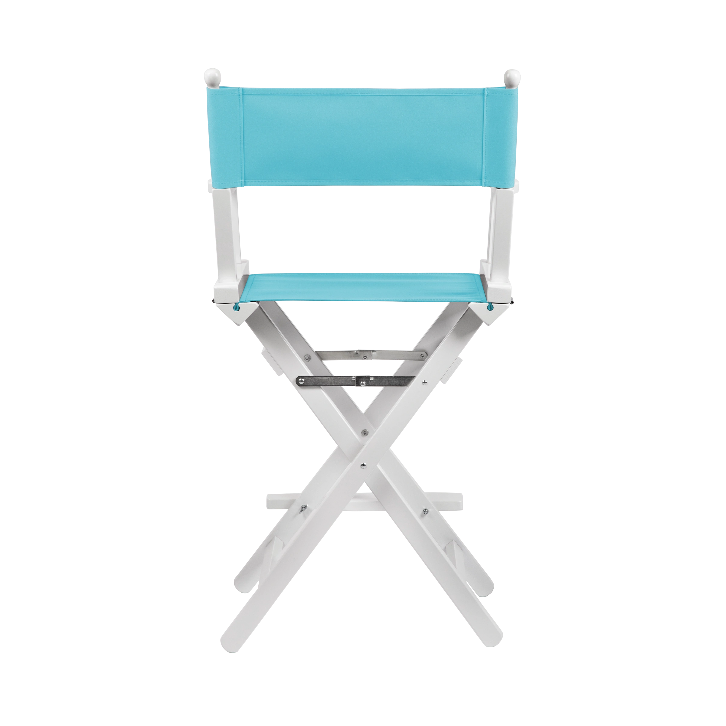 Regiestuhl Sydney aus weißem Buchenholz mit hellblauem Bezug, Rückansicht
#Classic | Set (Farbe)_hellblau