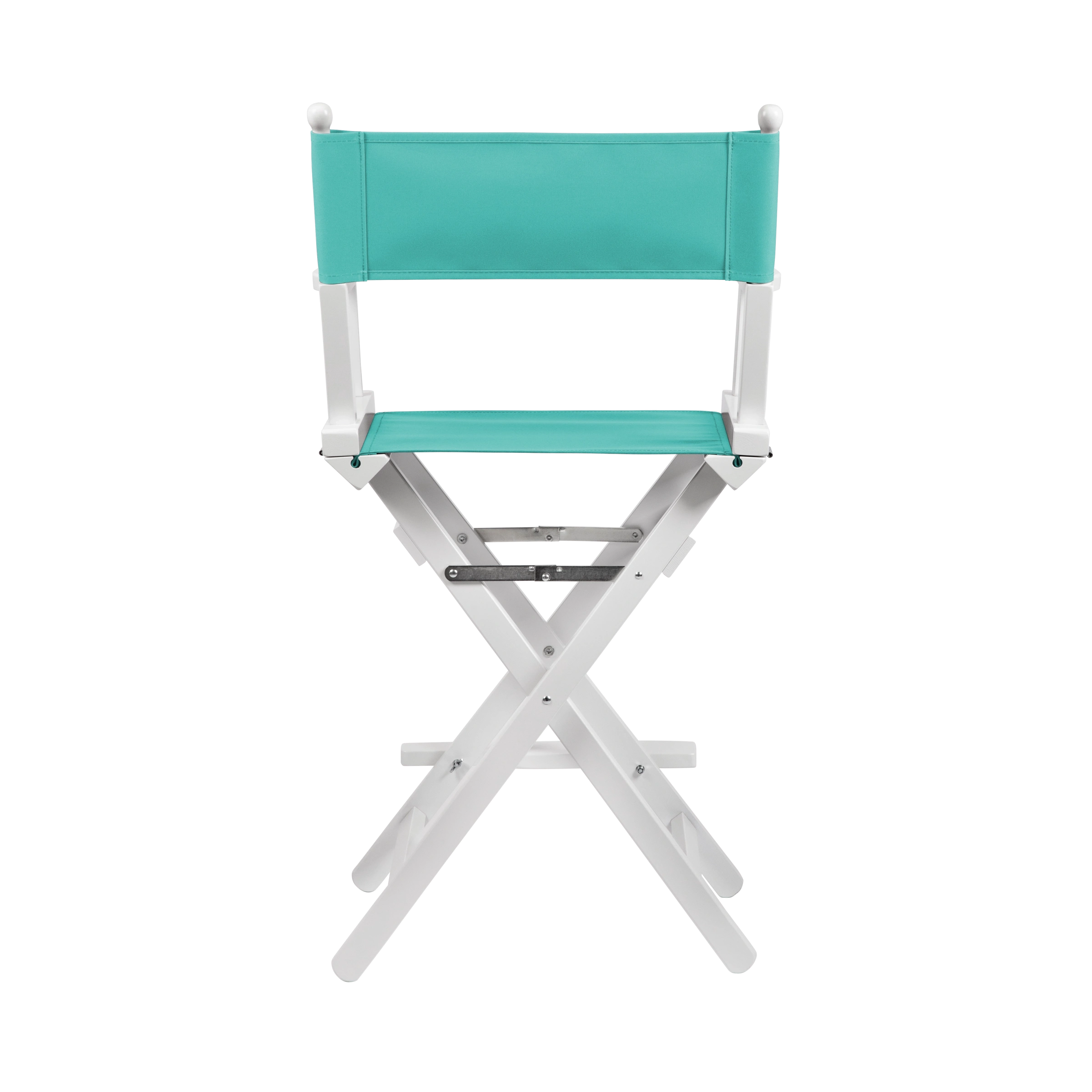 Regiestuhl Sydney aus weißem Buchenholz mit türkisem Bezug, Rückansicht
#Classic | Set (Farbe)_türkis