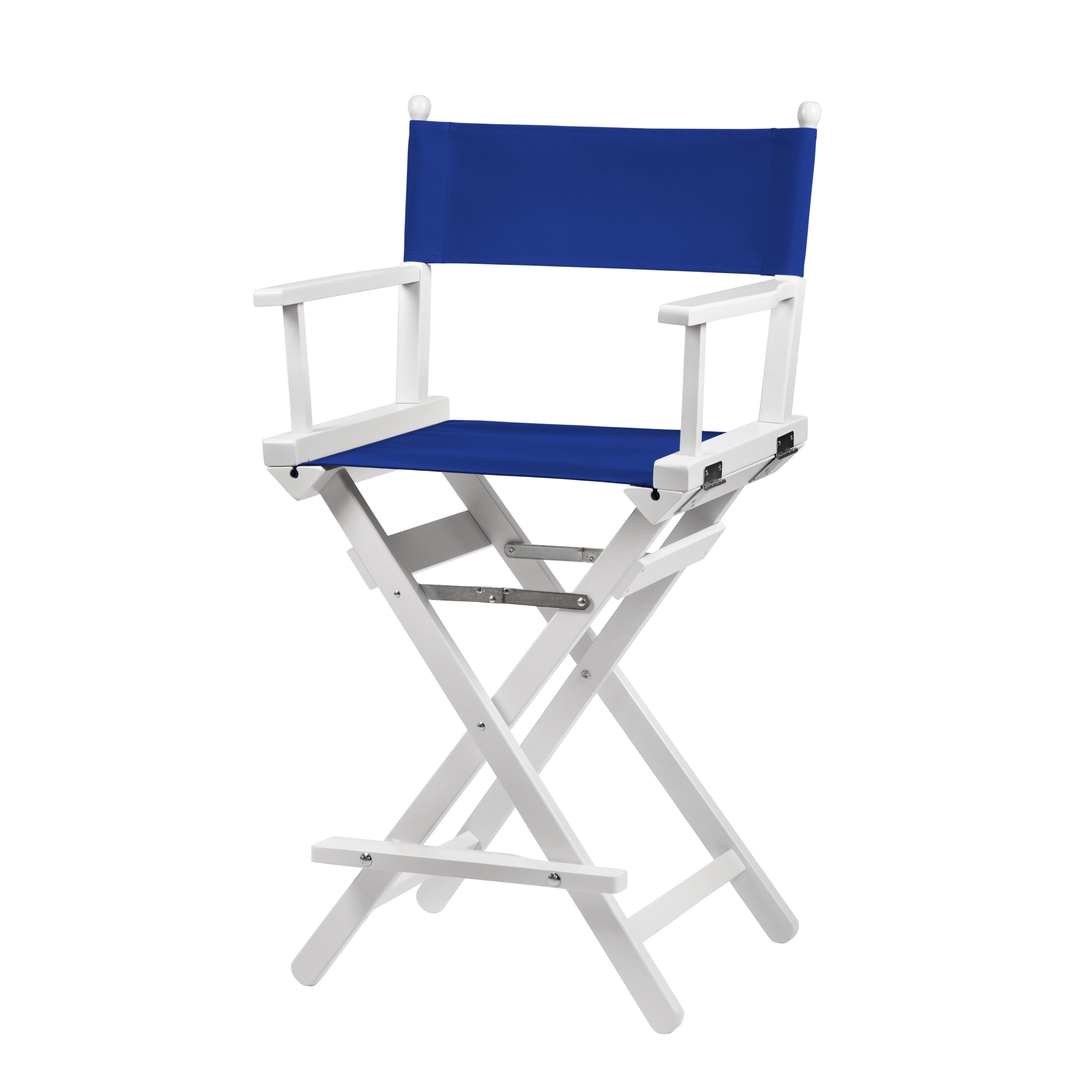 Regiestuhl Sydney aus weißem Buchenholz mit dunkelblauem Bezug, Seitenansicht
#Classic | Set (Farbe)_dunkelblau