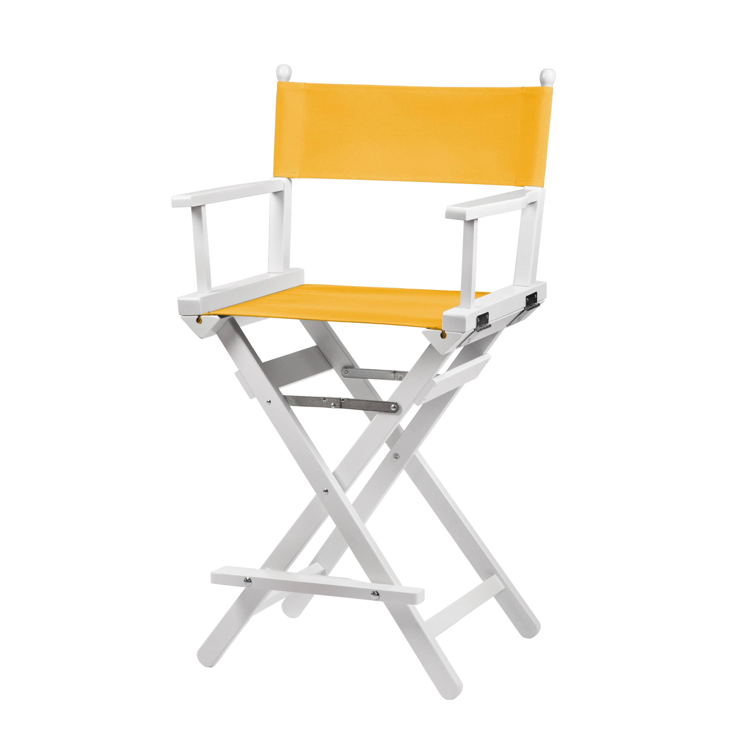 Regiestuhl Sydney aus weißem Buchenholz mit gelbem Bezug, Seitenansicht
#Classic | Set (Farbe)_gelb