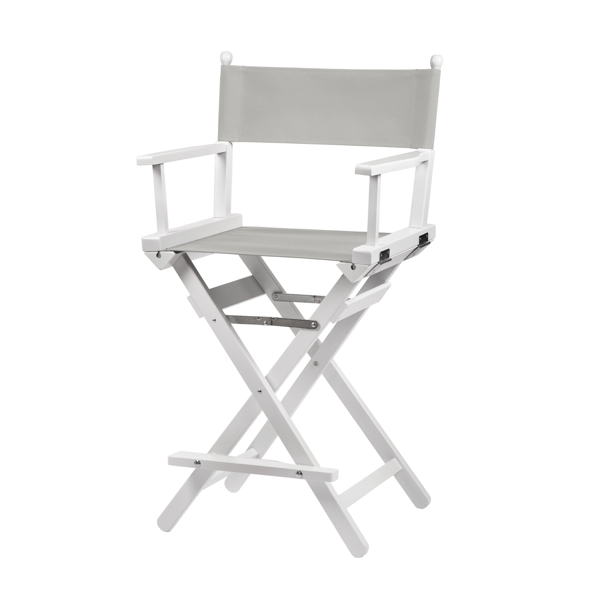 Regiestuhl Sydney aus weißem Buchenholz mit hellgrauem Bezug, Seitenansicht
#Classic | Set (Farbe)_hellgrau