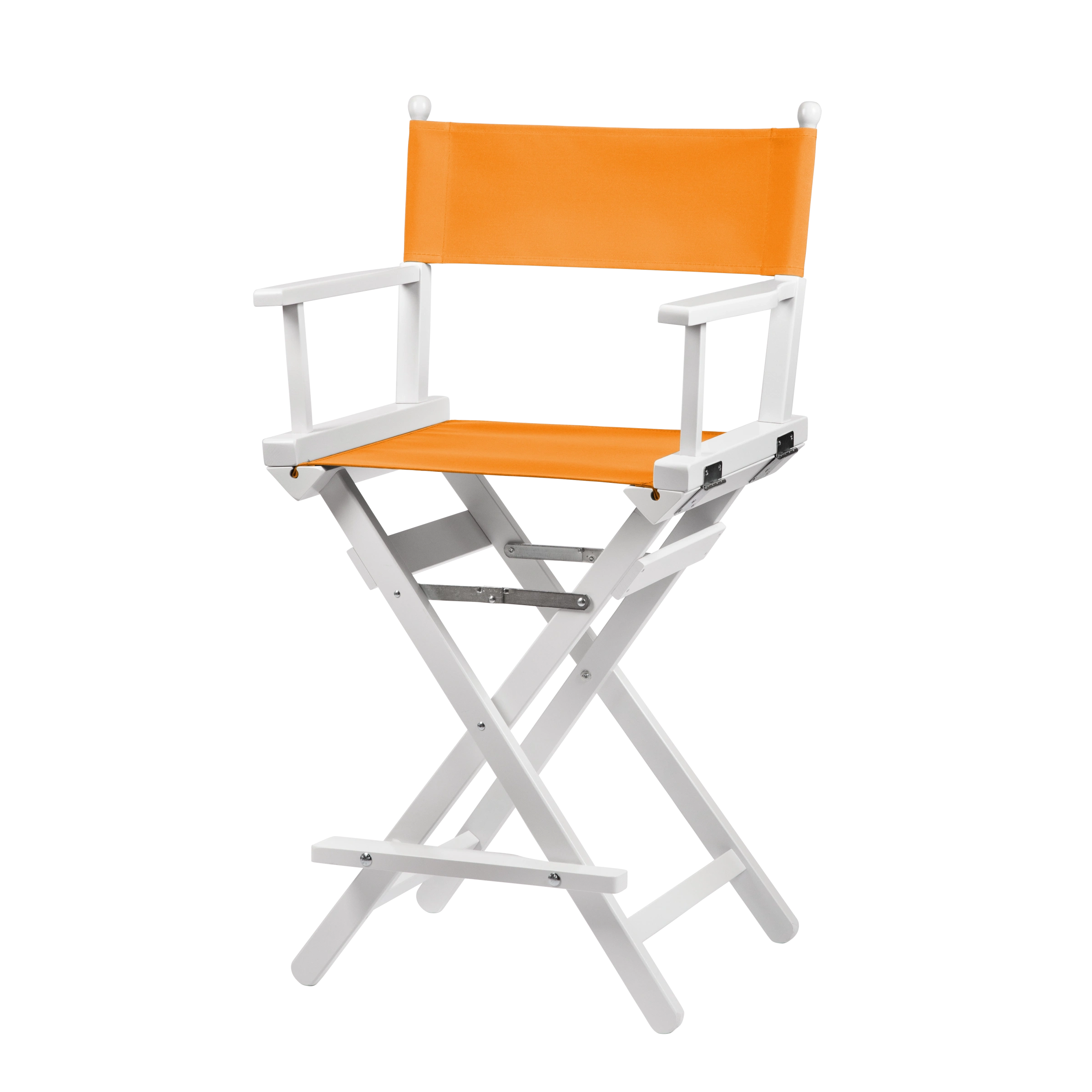 Regiestuhl Sydney aus weißem Buchenholz mit Bezug in mandarine, Seitenansicht
#Classic | Set (Farbe)_mandarine