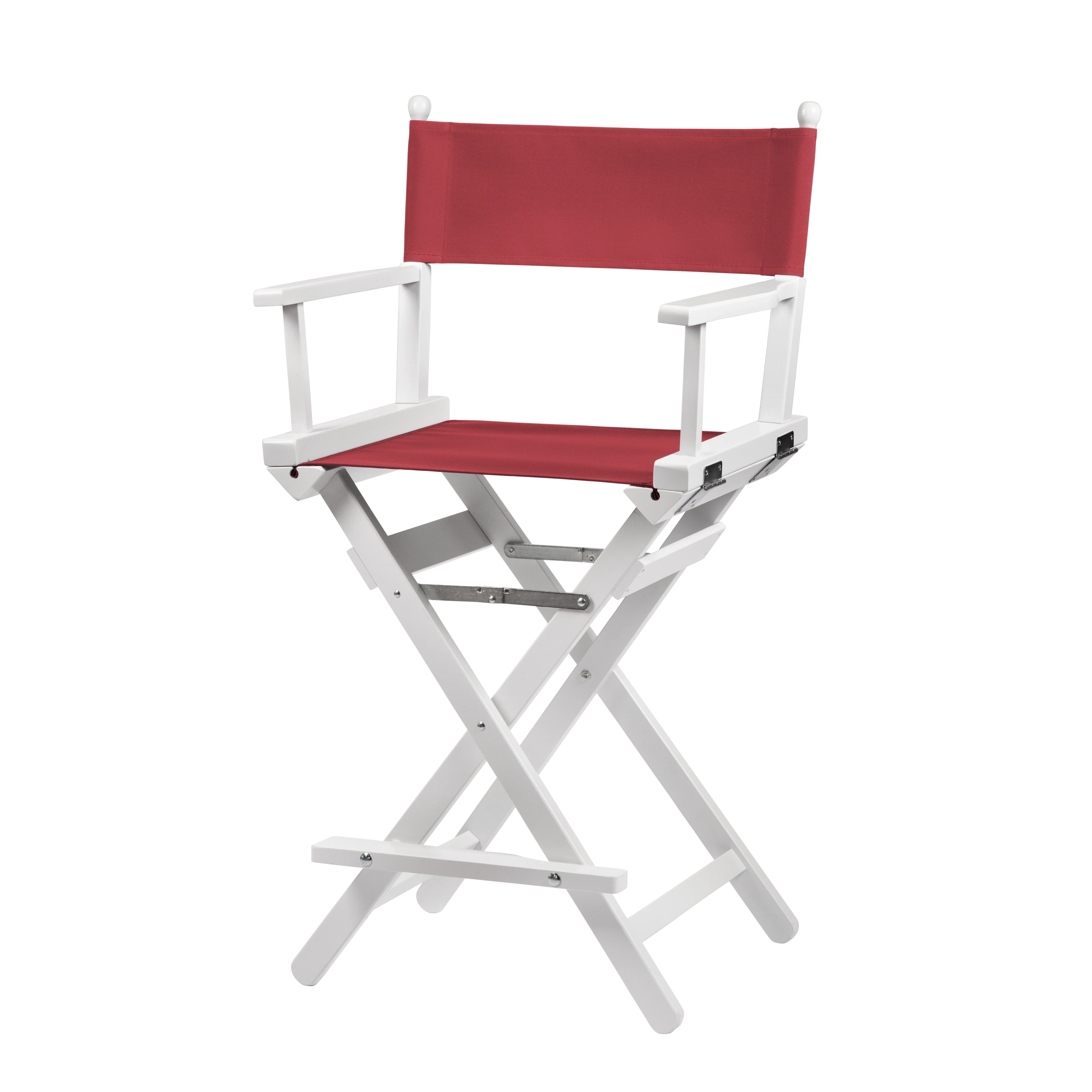 Regiestuhl Sydney aus weißem Buchenholz mit rotem Bezug, Seitenansicht
#Classic | Set (Farbe)_rot