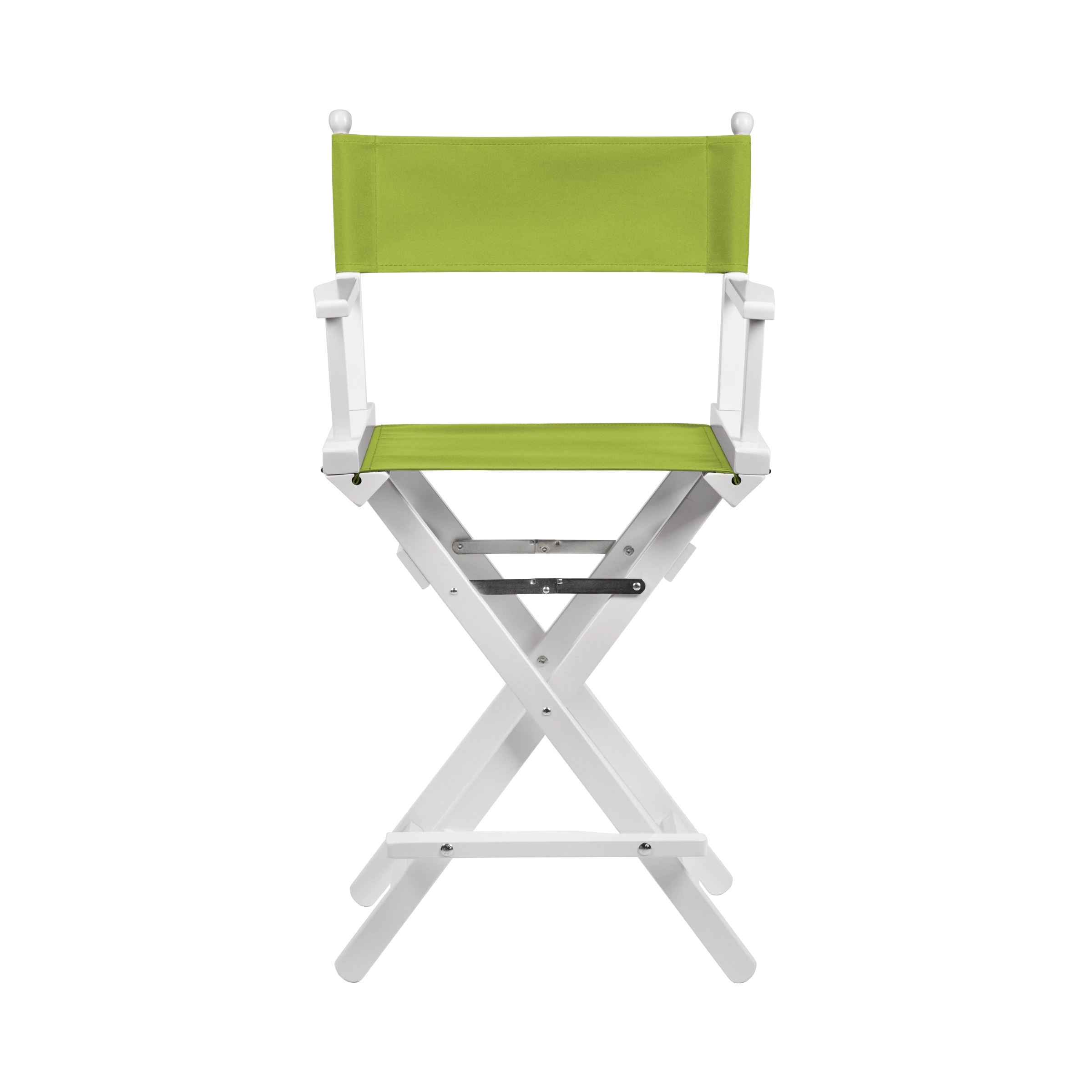 Regiestuhl Sydney aus weißem Buchenholz mit hellgrünem Bezug, Frontalansicht
#Classic | Set (Farbe)_hellgrün