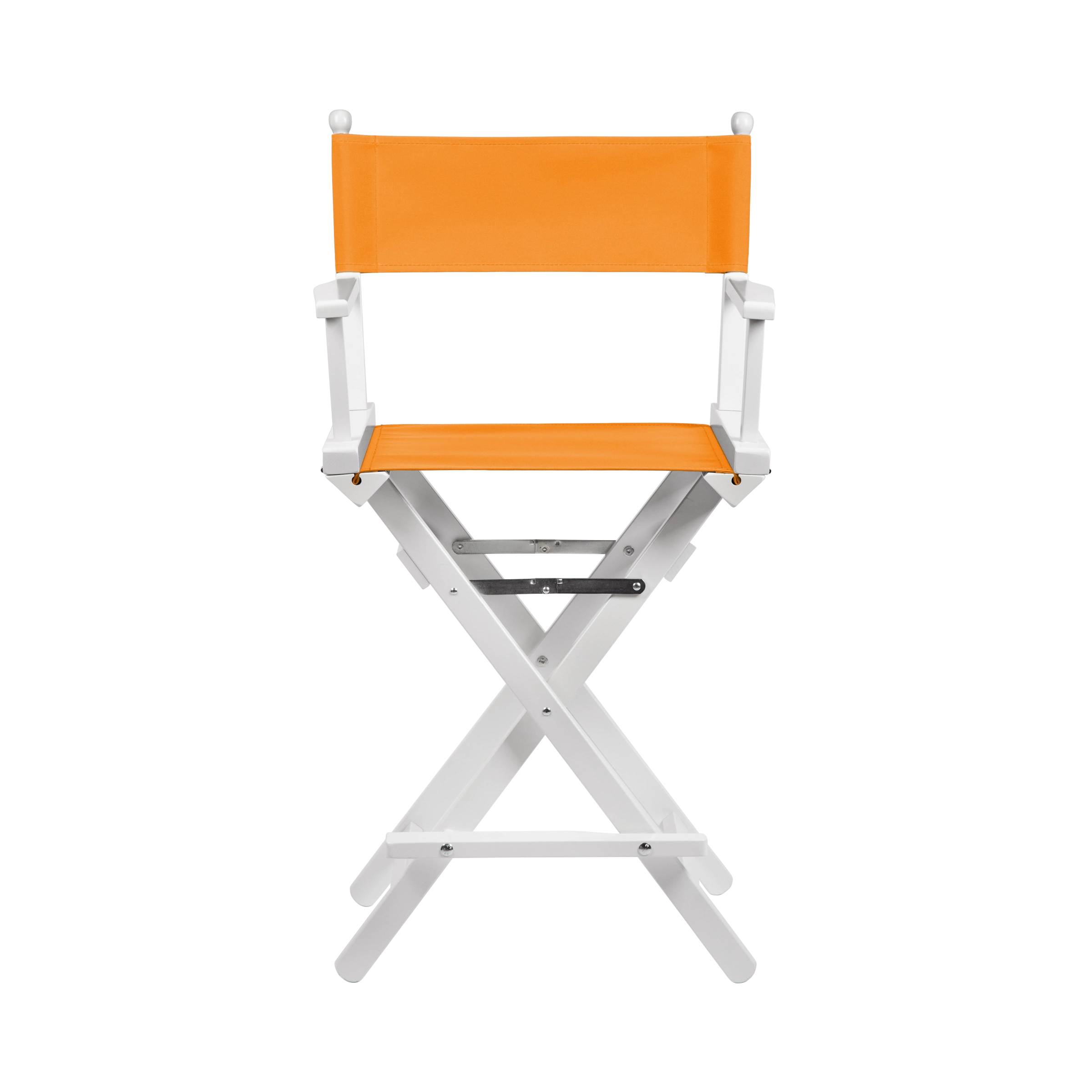 Regiestuhl Sydney aus weißem Buchenholz mit Bezug in mandarine, Frontalansicht
#Classic | Set (Farbe)_mandarine