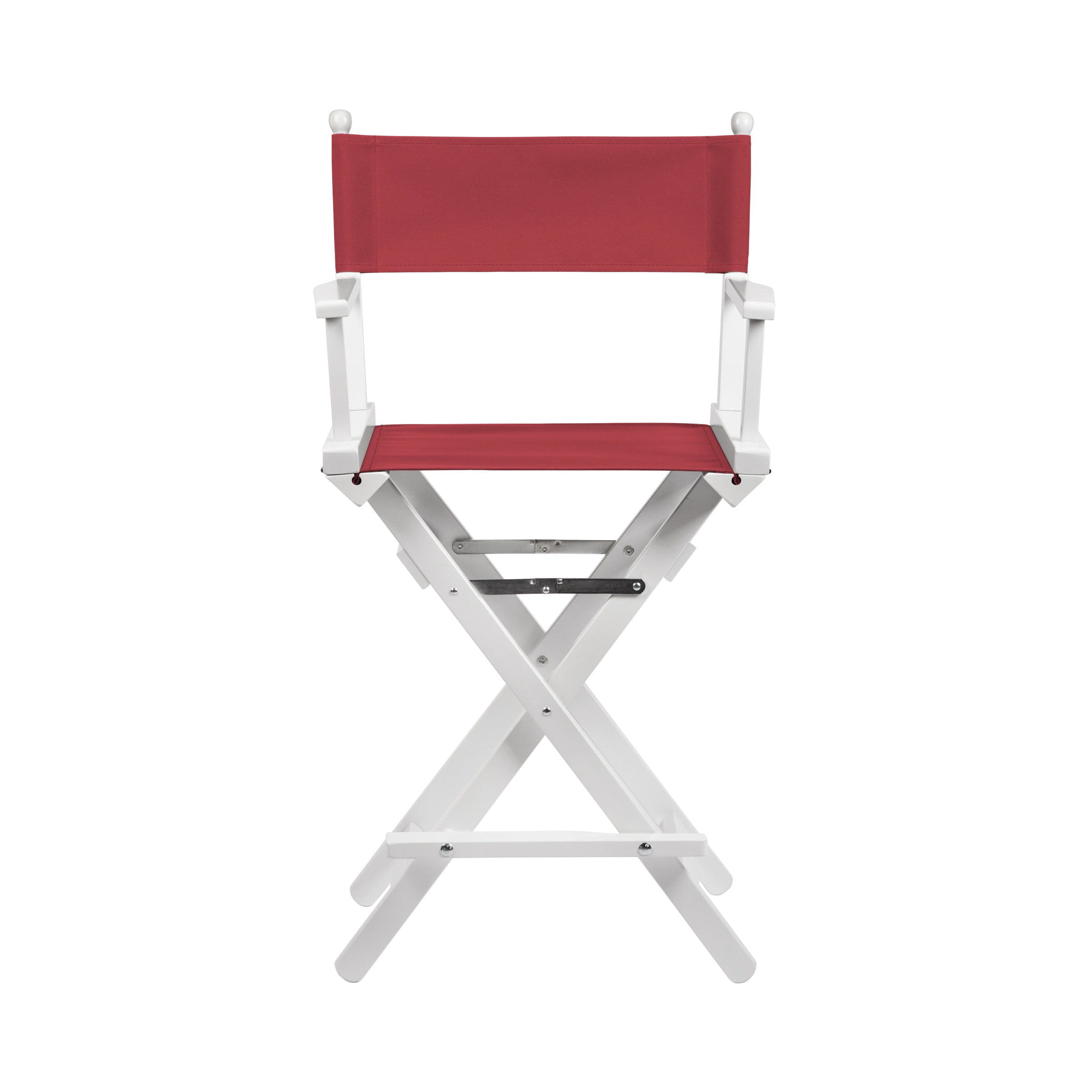 Regiestuhl Sydney aus weißem Buchenholz mit rotem Bezug, Frontalansicht
#Classic | Set (Farbe)_rot