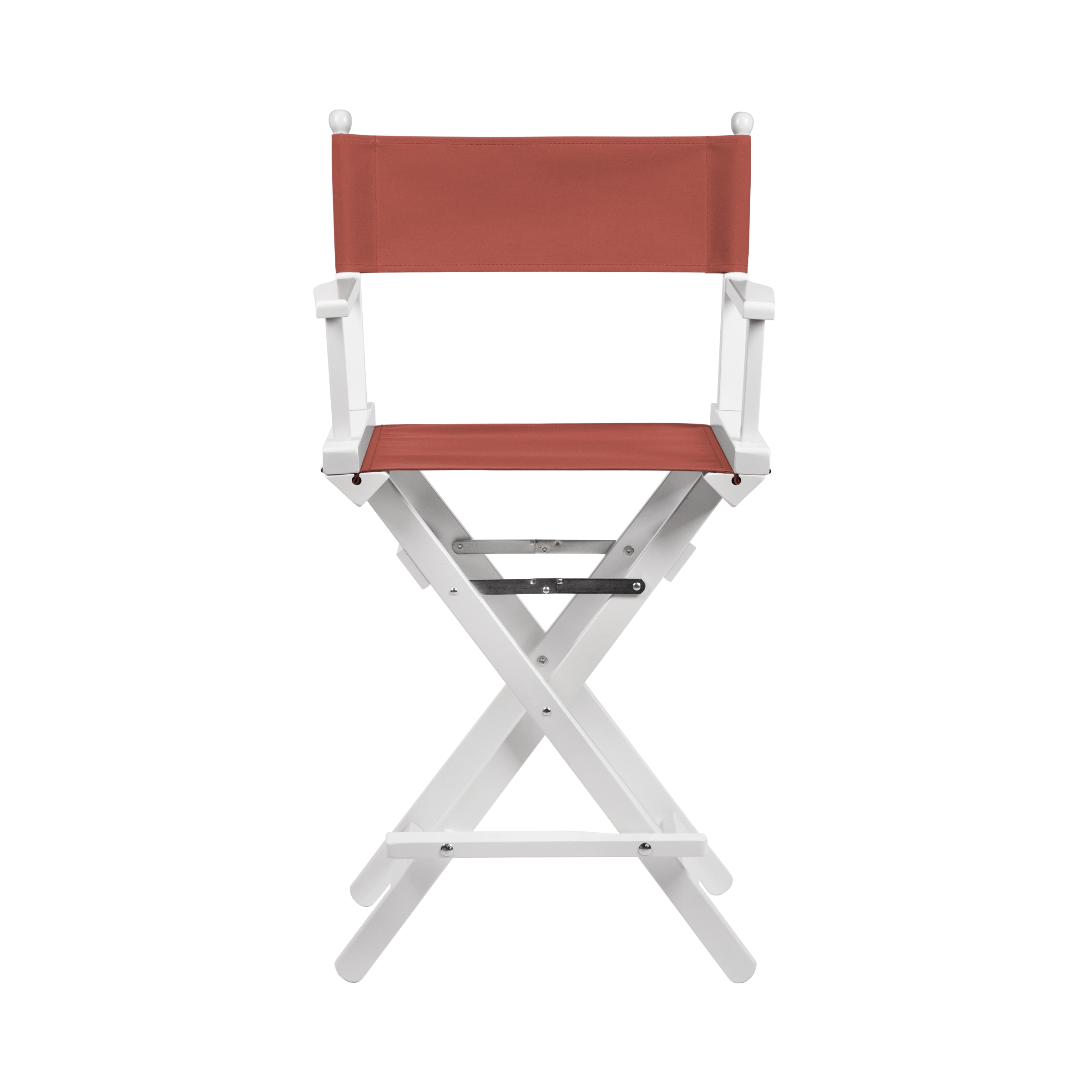 Regiestuhl Sydney aus weißem Buchenholz mit Bezug in terracotta, Frontalansicht
#Classic | Set (Farbe)_terracotta