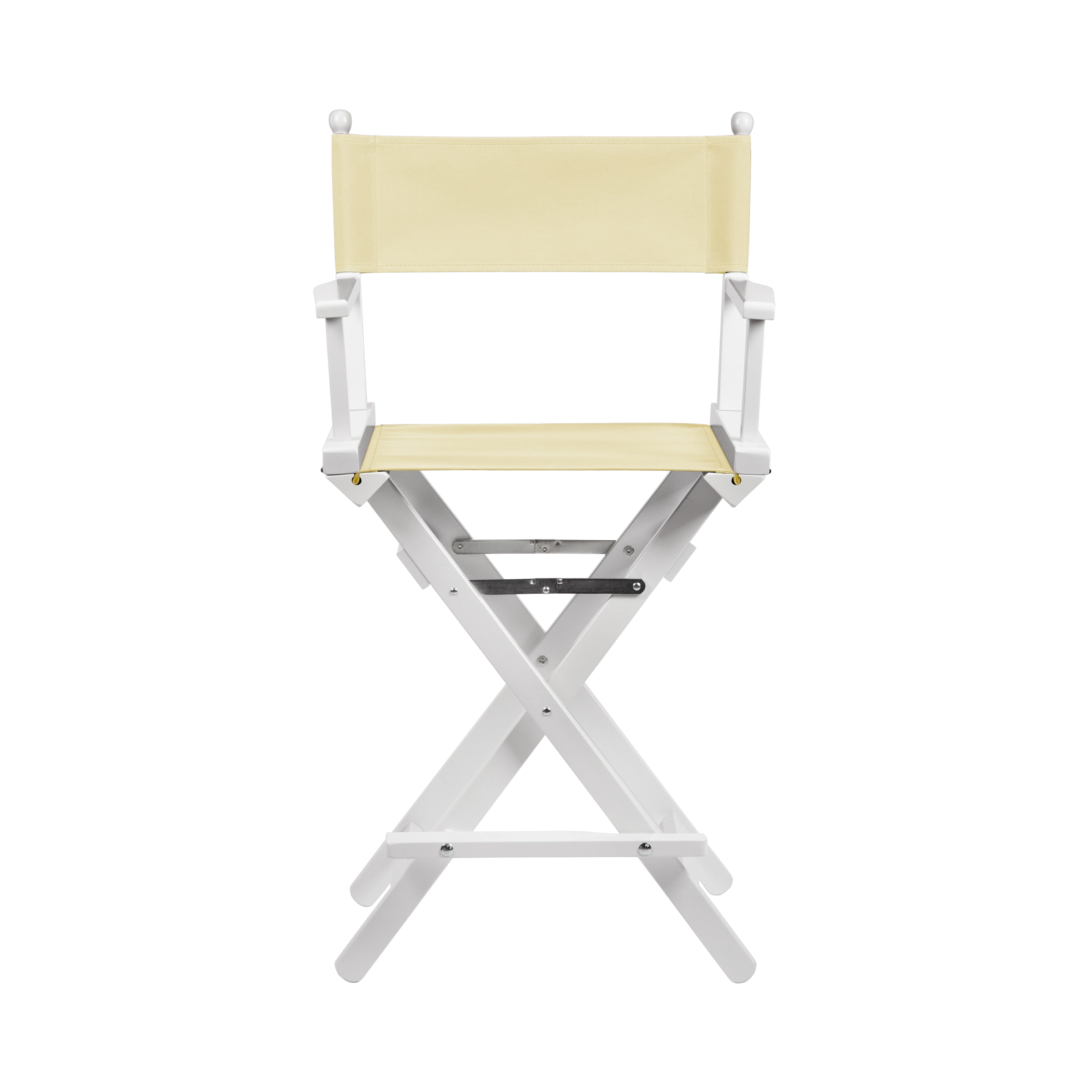 Regiestuhl Sydney aus weißem Buchenholz mit Bezug in vanille, Frontalansicht
#Classic | Set (Farbe)_vanille