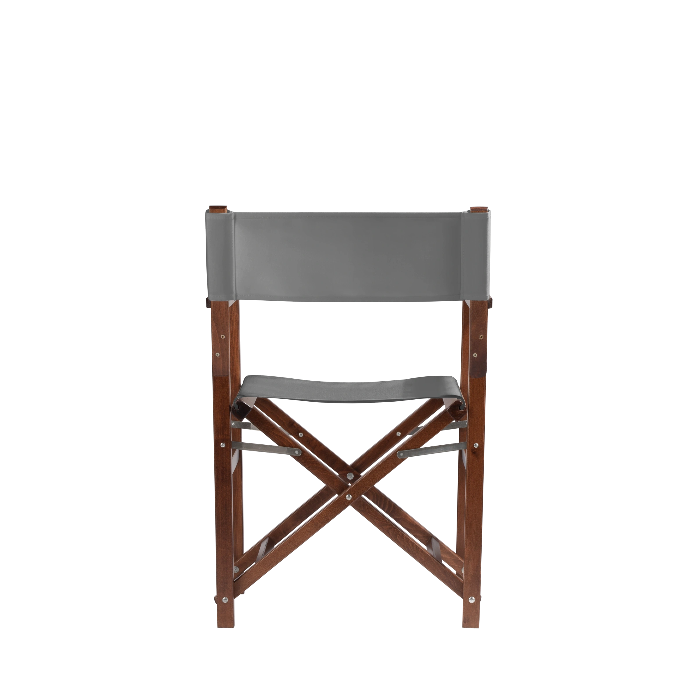 Regiestuhl Woody aus braunem Buchenholz mit anthrazitem Bezug, Rückansicht
#Classic | Set (Farbe)_anthrazit