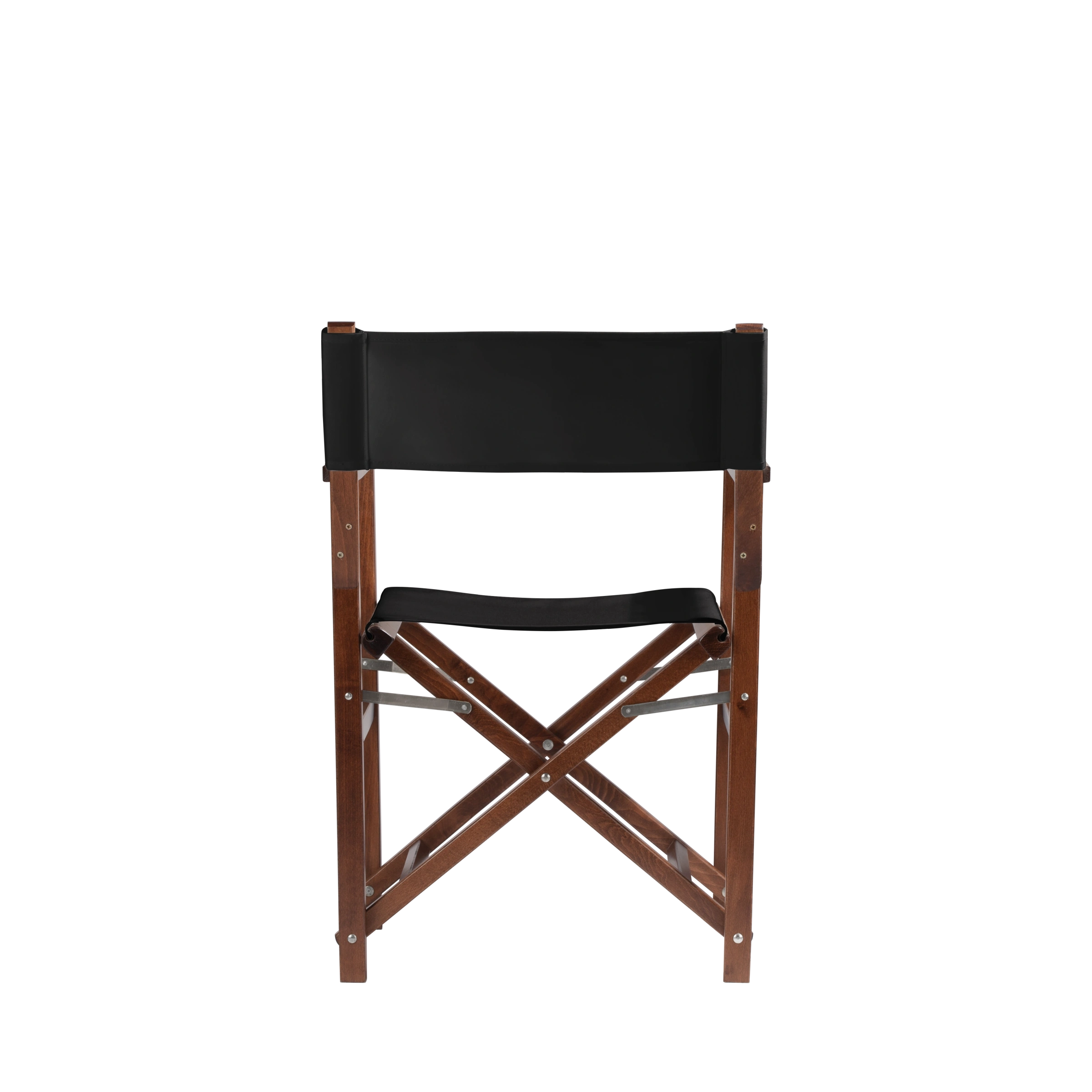 Regiestuhl Woody aus braunem Buchenholz mit schwarzem Bezug, Rückansicht
#Classic | Set (Farbe)_schwarz