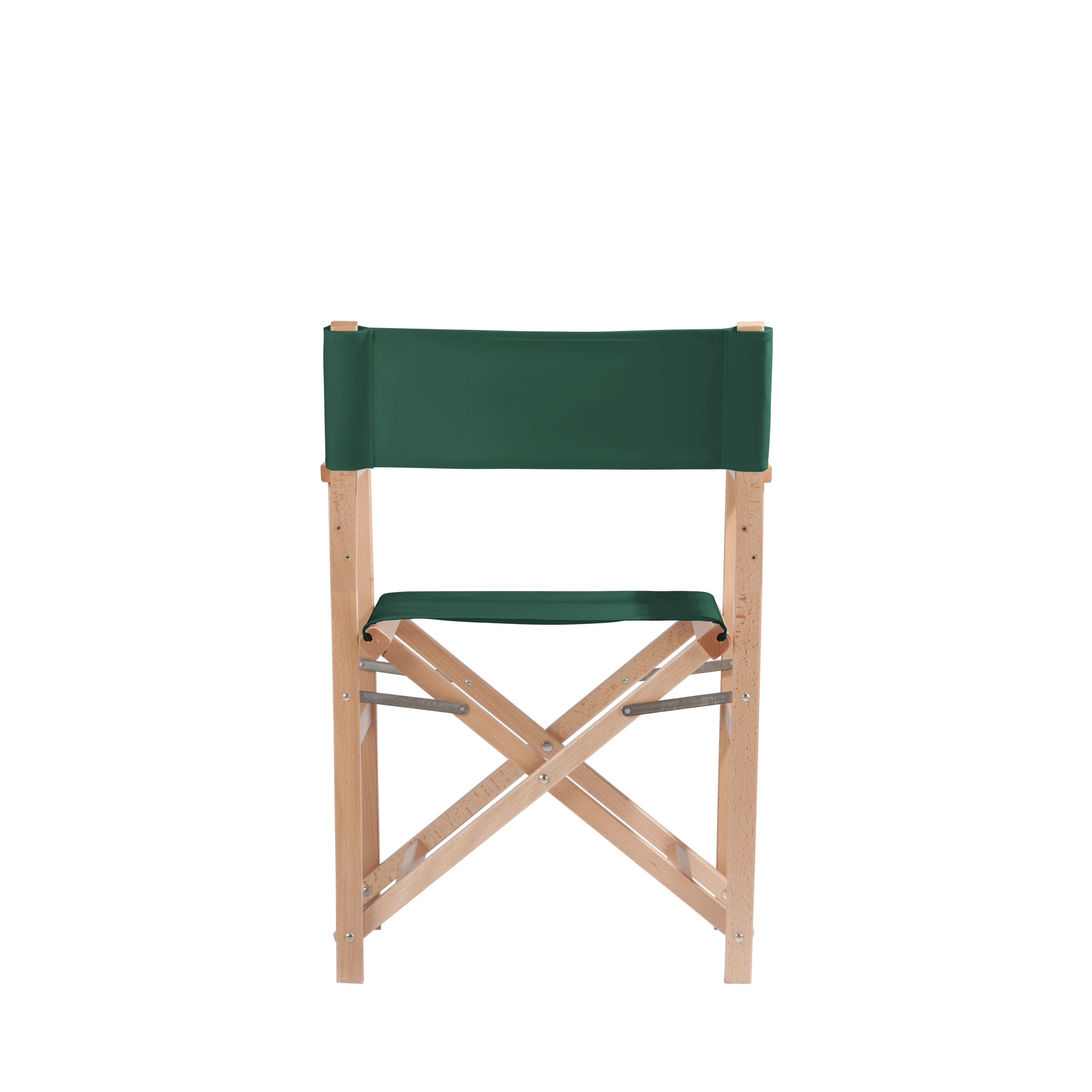 Regiestuhl Woody aus naturfarbenem Buchenholz mit dunkelgrünem Bezug, Rückansicht
#Classic | Set (Farbe)_dunkelgrün