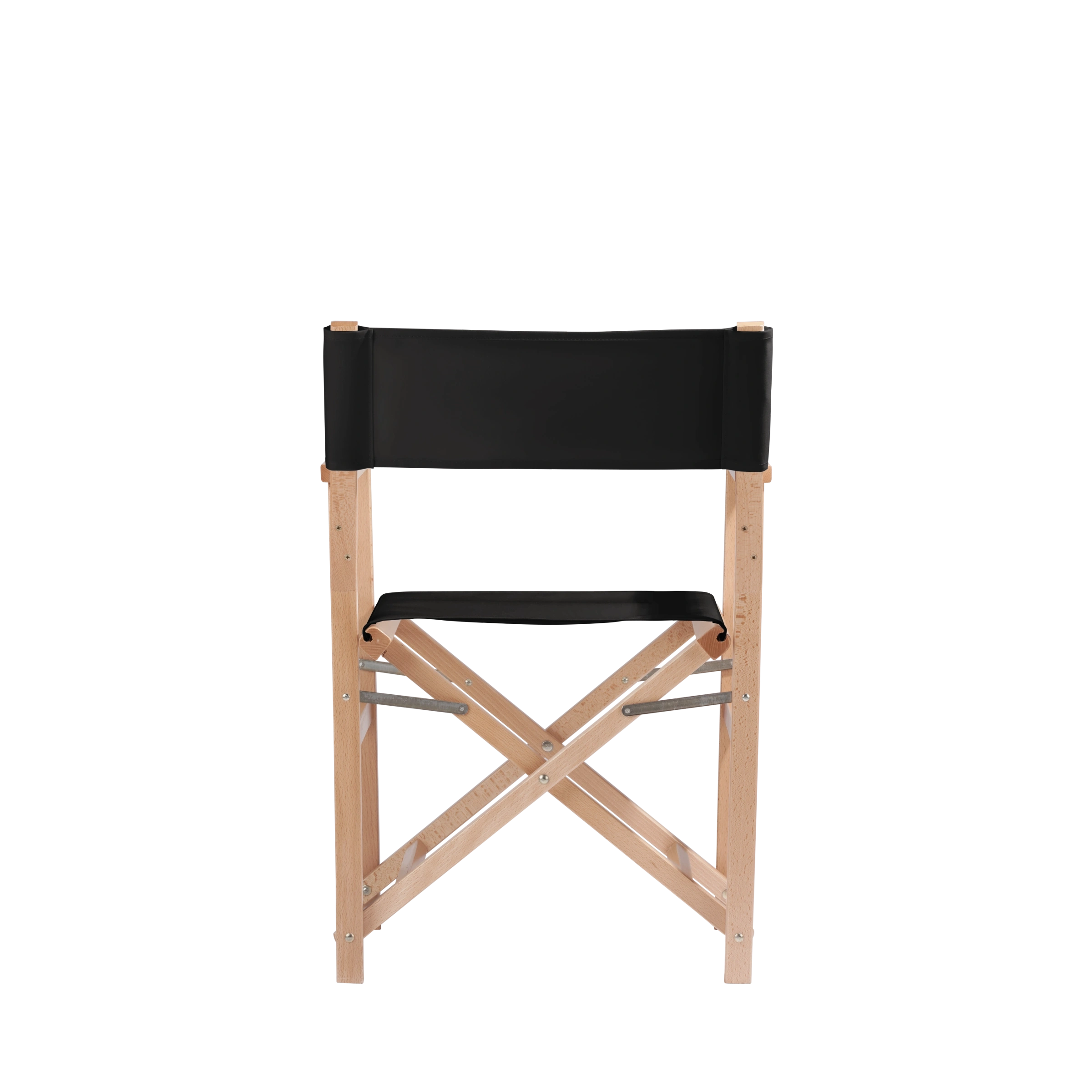 Regiestuhl Woody aus naturfarbenem Buchenholz mit schwarzem Bezug, Rückansicht
#Classic | Set (Farbe)_schwarz