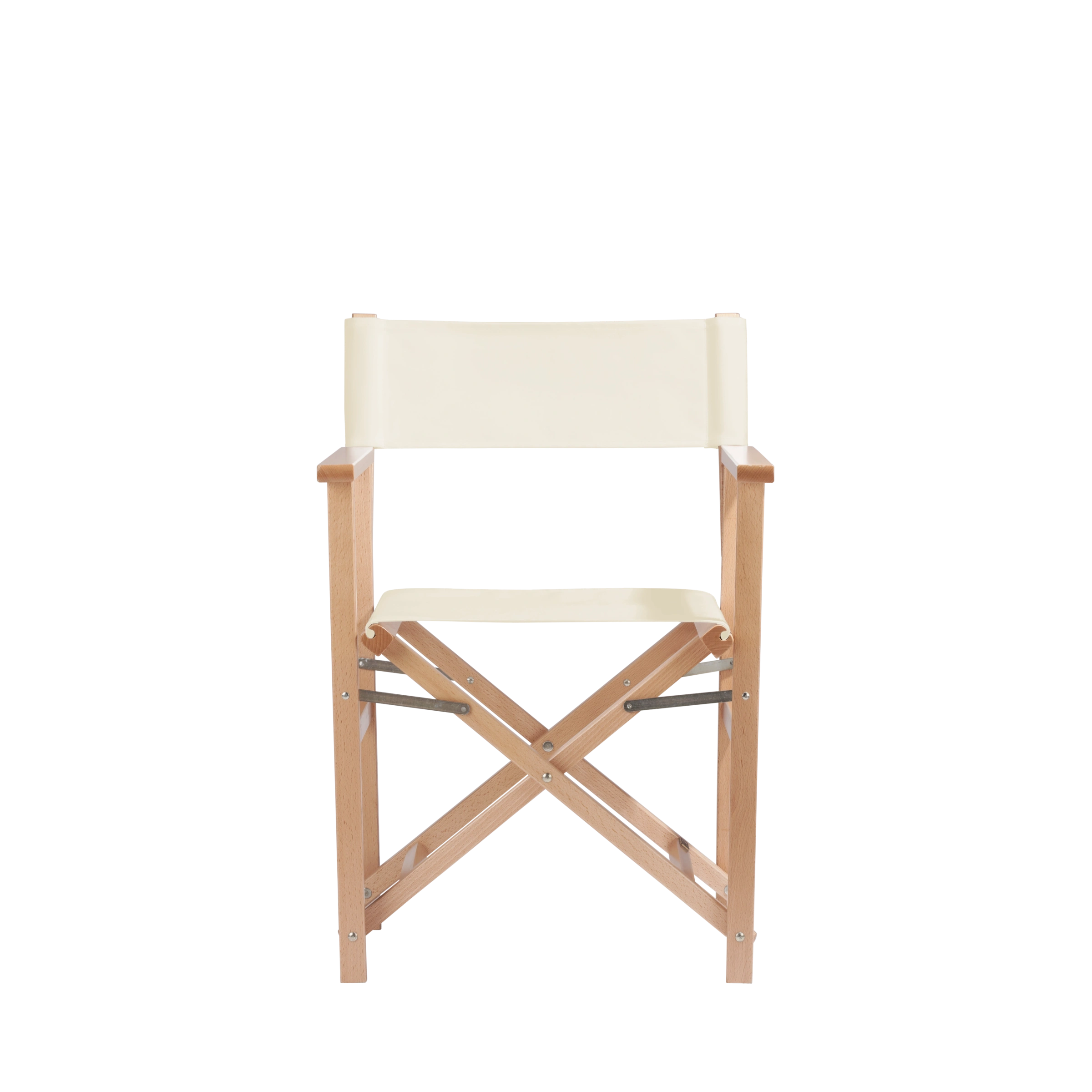 Regiestuhl Woody aus naturfarbenem Buchenholz mit naturfarbenem Bezug, Frontalansicht
#Classic | Set (Farbe)_natur