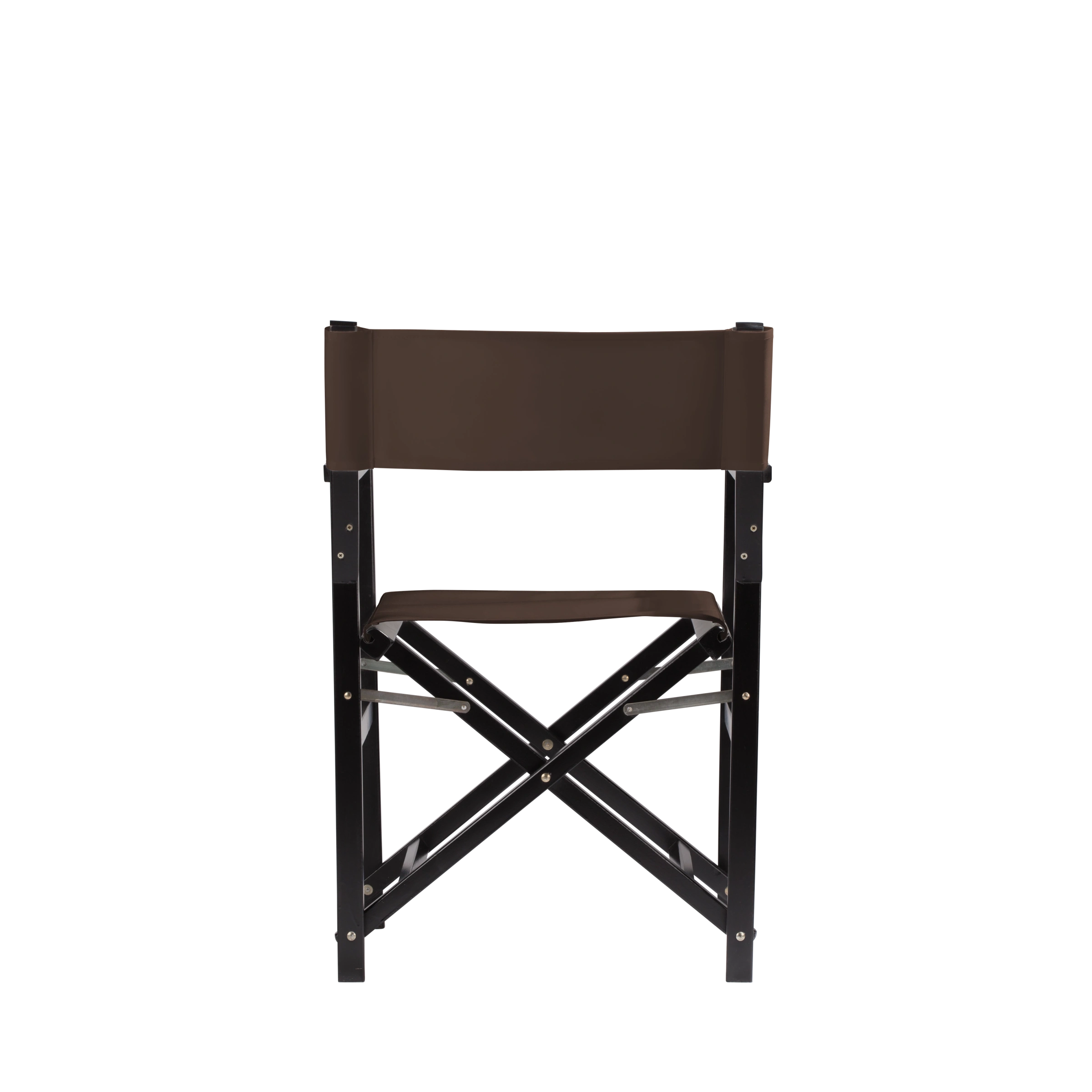 Regiestuhl Woody aus schwarzem Buchenholz mit Bezug in caffé, Rückansicht
#Classic | Set (Farbe)_caffé