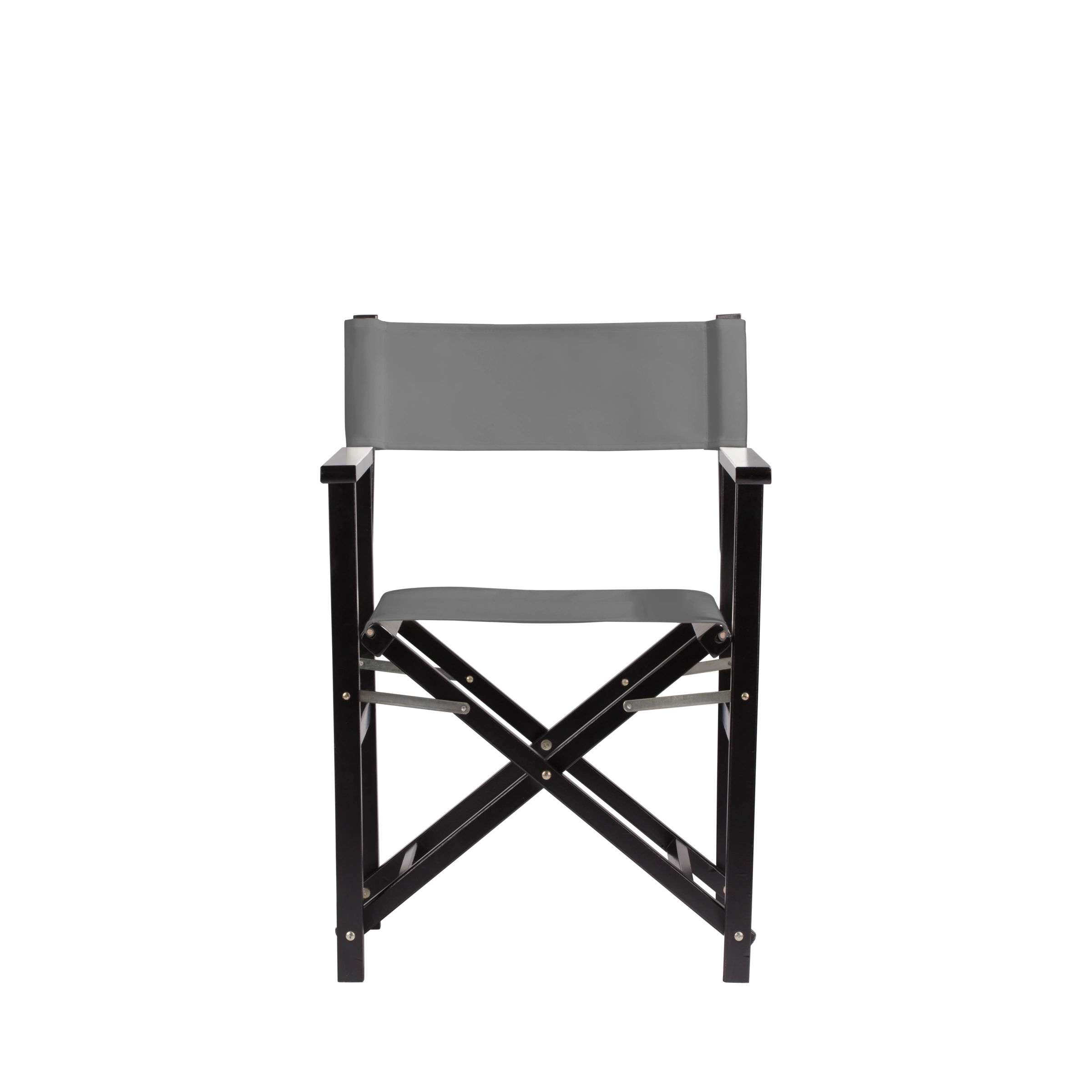 Regiestuhl Woody aus schwarzem Buchenholz mit anthrazitem Bezug, Frontalansicht
#Classic | Set (Farbe)_anthrazit