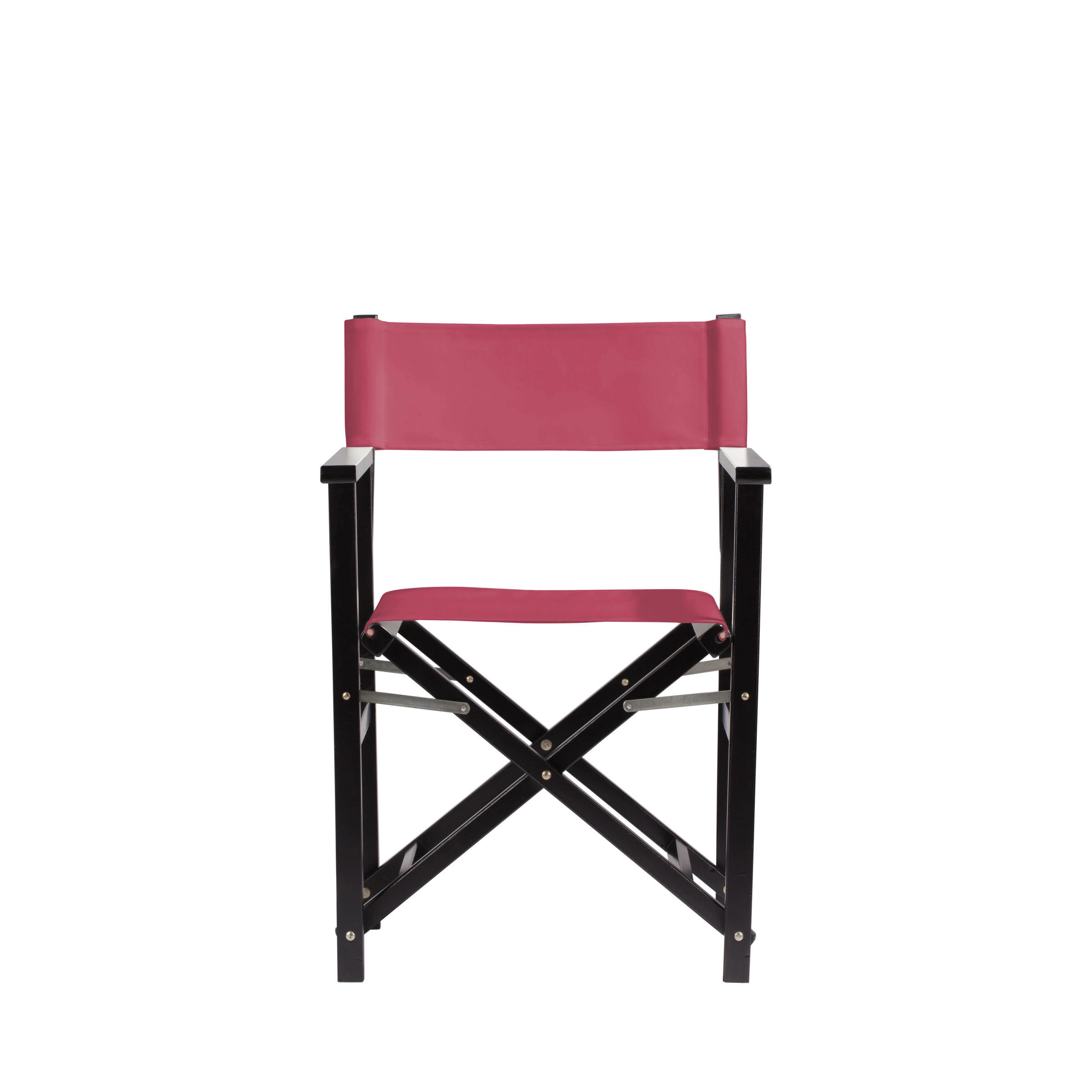 Regiestuhl Woody aus schwarzem Buchenholz mit Bezug in fuchsia, Frontalansicht
#Classic | Set (Farbe)_fuchsia