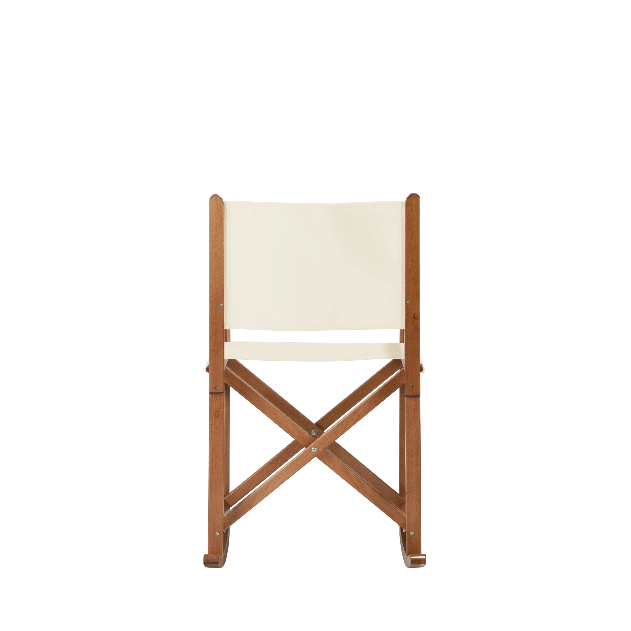 Schaukelstuhl Helmut aus brandyfarbenem Buchenholz mit naturfarbenem Bezug, Rückansicht
#Swing | Set (Farbe)_natur