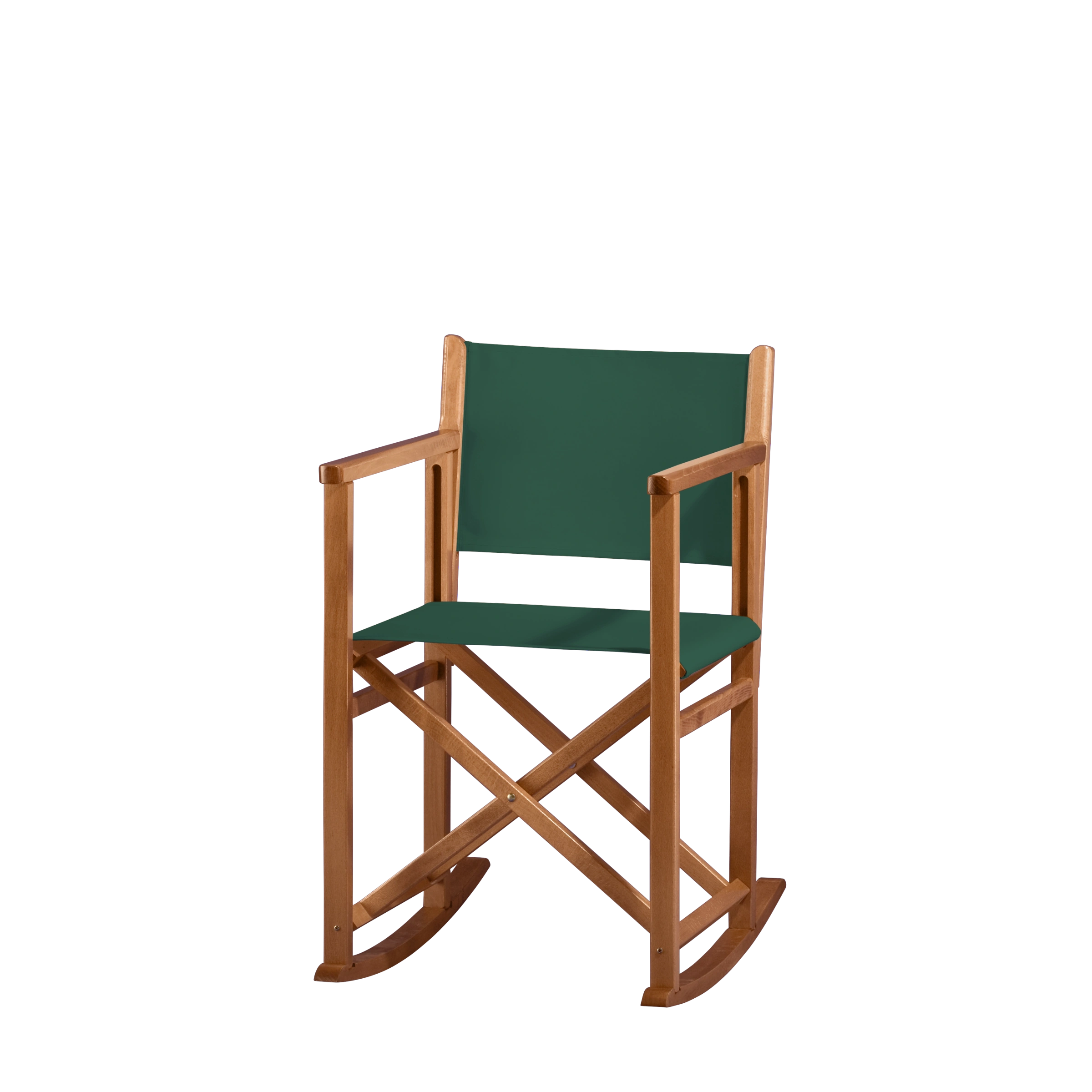 Schaukelstuhl Helmut aus brandyfarbenem Buchenholz mit dunkelgrünem Bezug, Seitenansicht
#Swing | Set (Farbe)_dunkelgrün