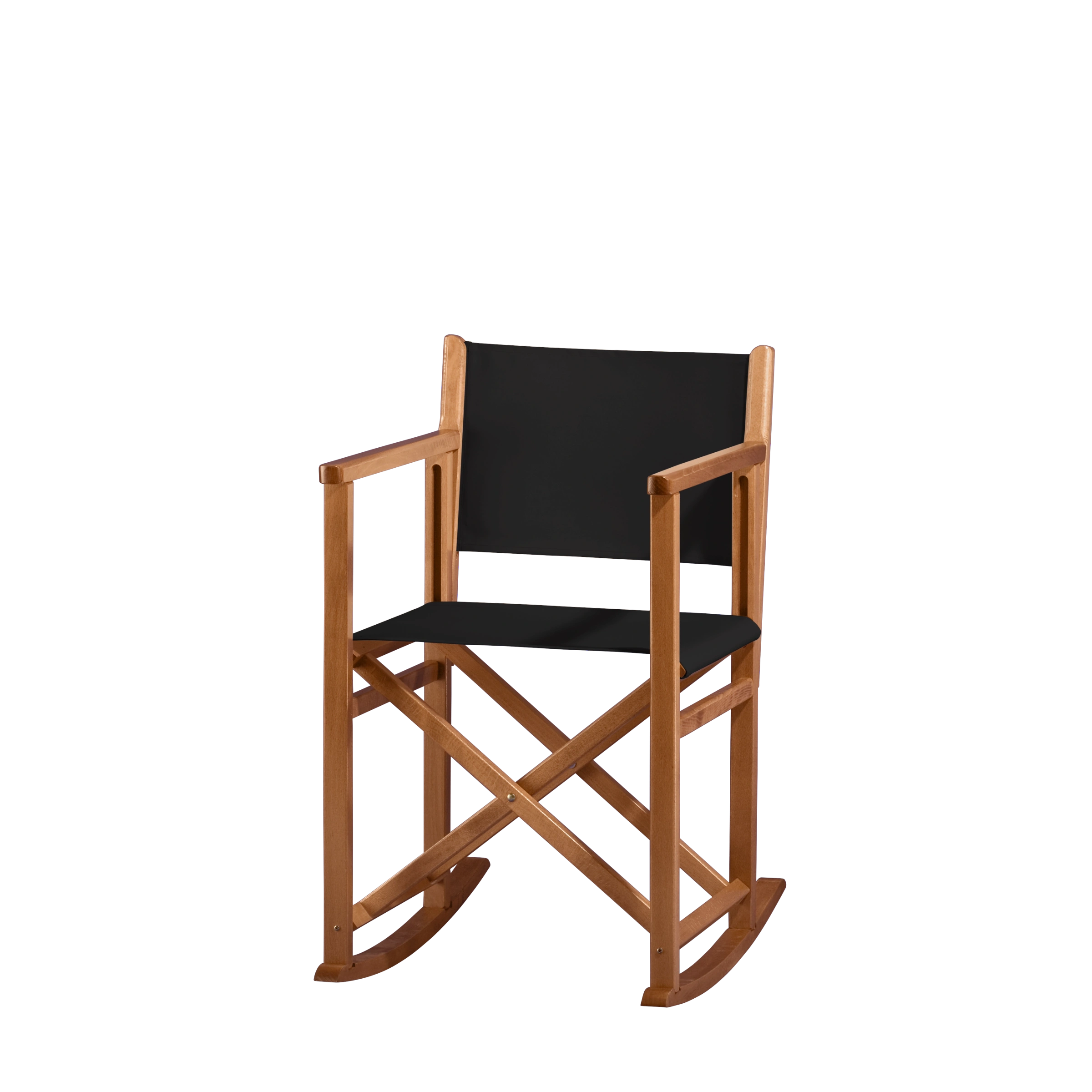 Schaukelstuhl Helmut aus brandyfarbenem Buchenholz mit schwarzem Bezug, Seitenansicht
#Swing | Set (Farbe)_schwarz