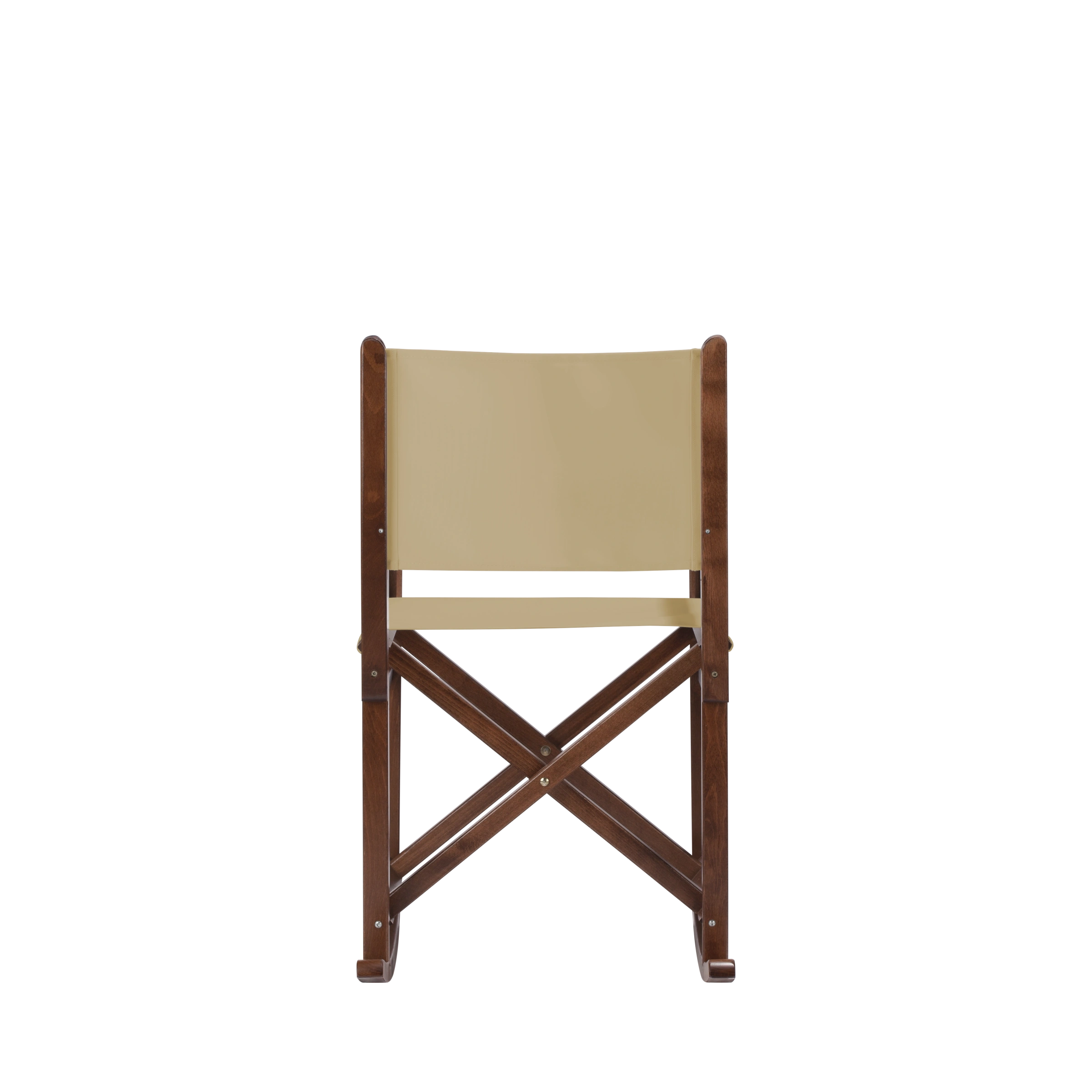 Schaukelstuhl Helmut aus braunem Buchenholz mit Bezug in beige, Rückansicht
#Swing | Set (Farbe)_beige
