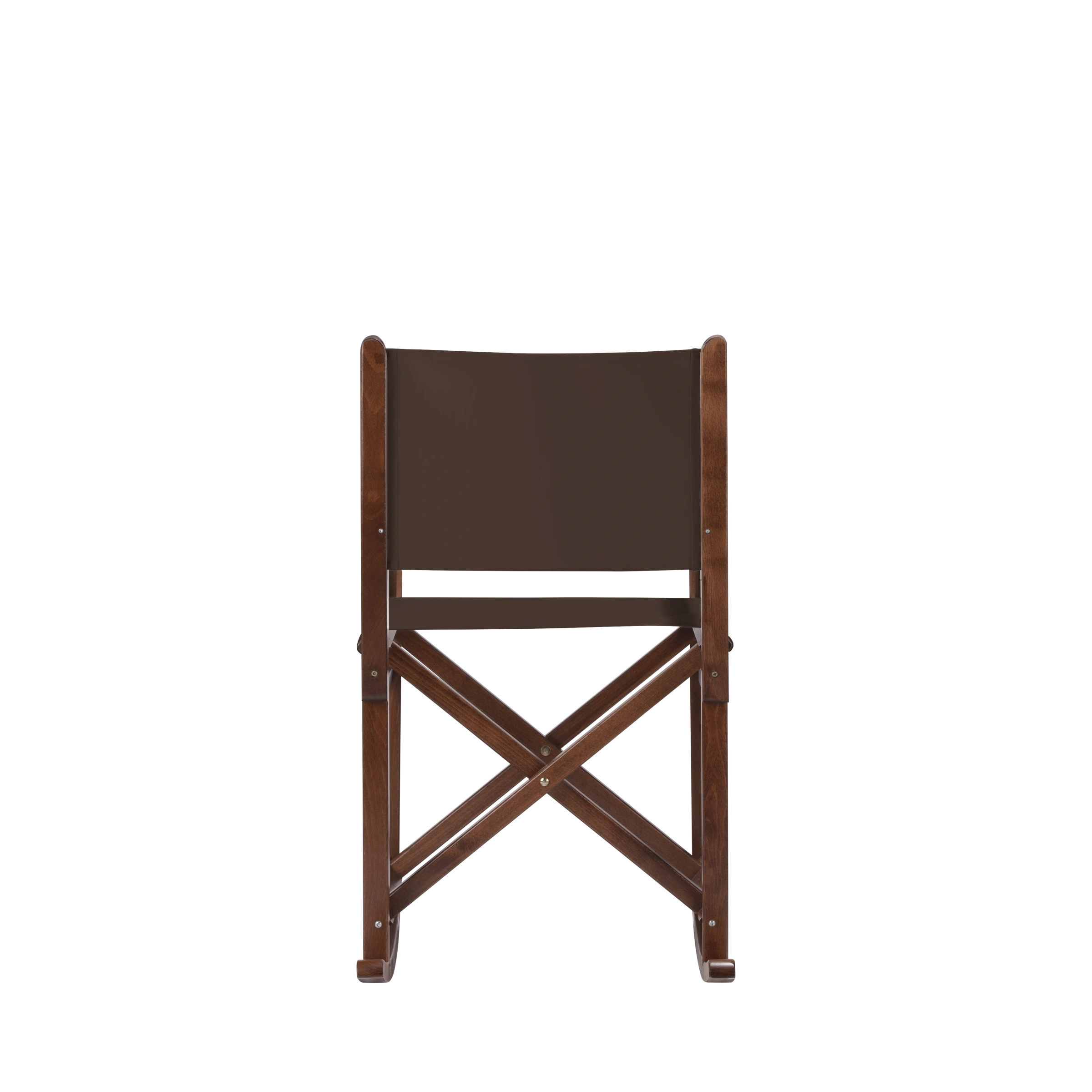 Schaukelstuhl Helmut aus braunem Buchenholz mit Bezug in caffé, Rückansicht
#Swing | Set (Farbe)_caffé